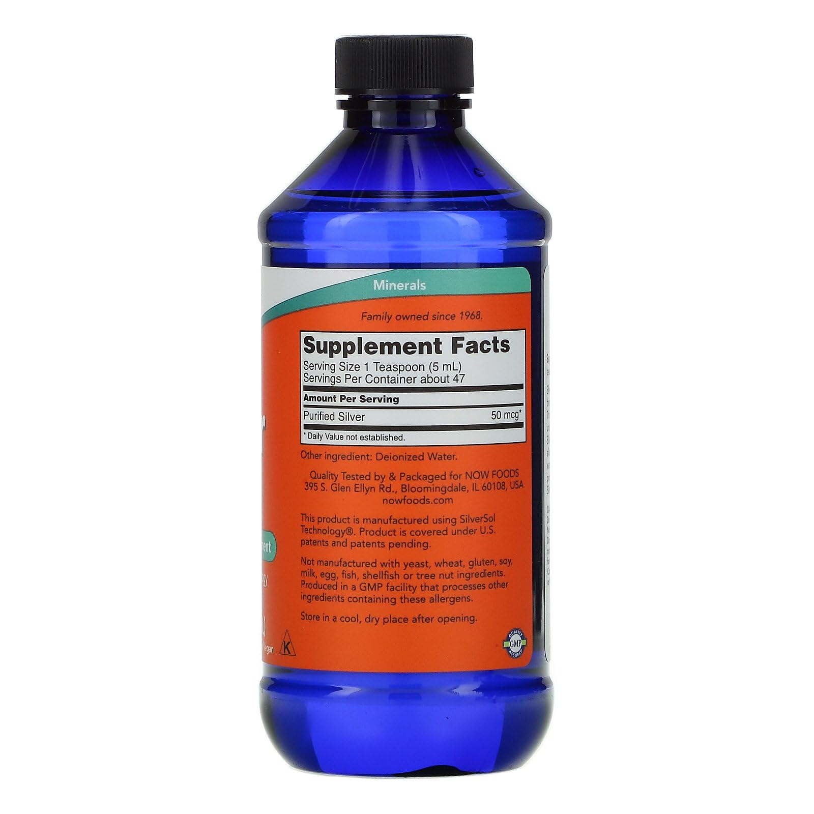 Foto 3 pulgar | Suplemento Now Silver Sol 10 Ppm con Plata Elemental de 240 ml - Venta Internacional