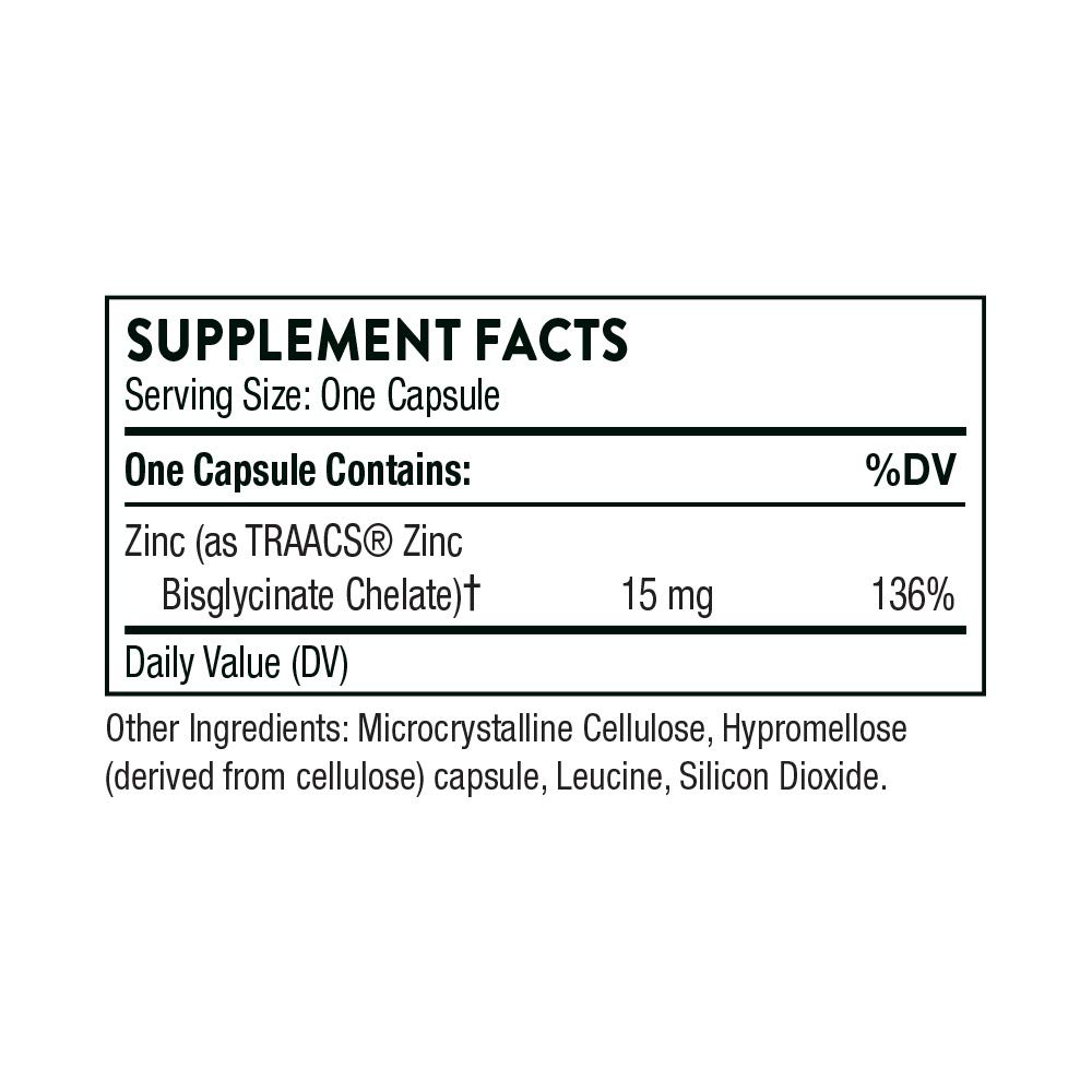 Foto 3 pulgar | Suplemento de Bisglicinato de Zinc Thorne De 15 Mg para La Piel Los Ojos Y El Sistema Inmunitario - Venta Internacional