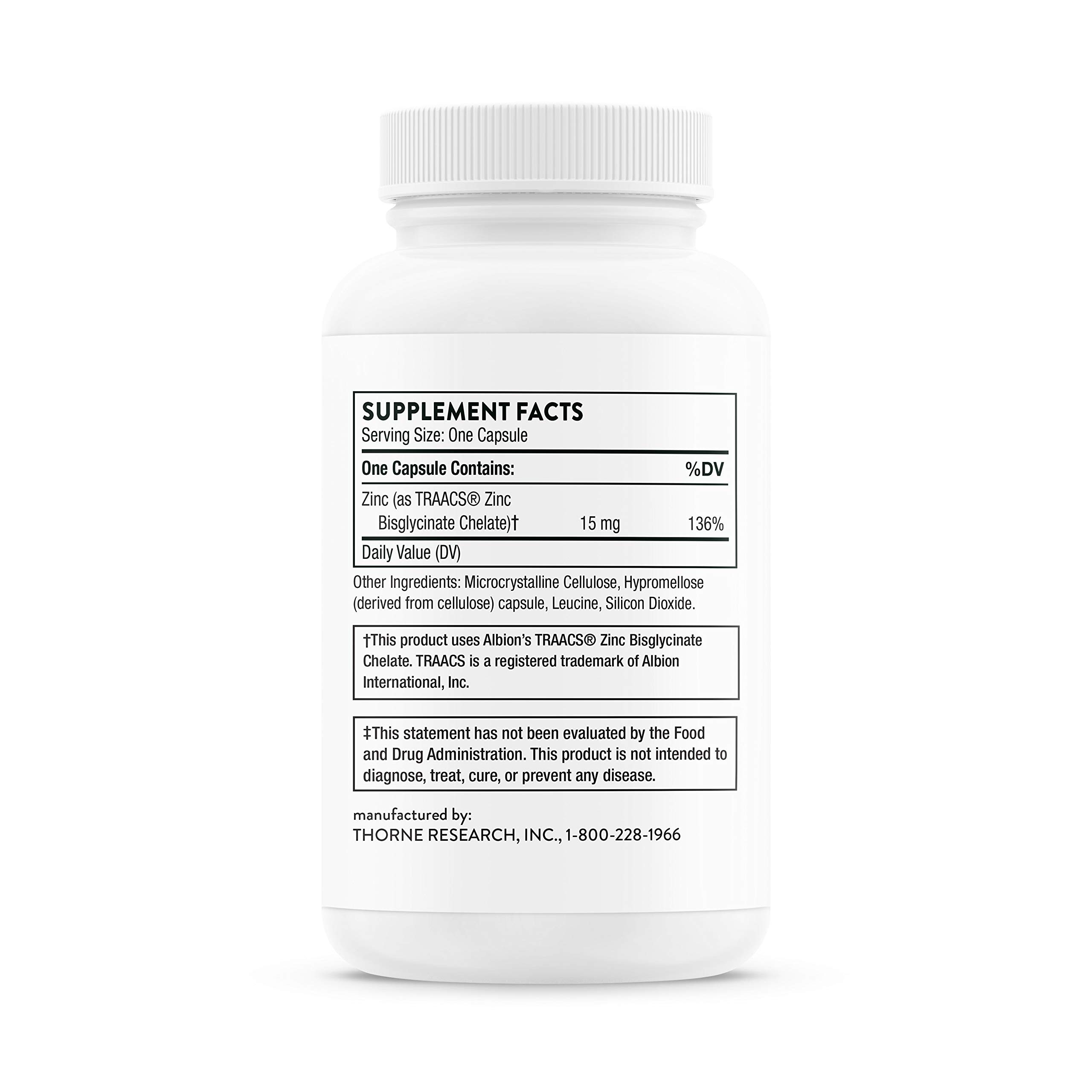 Foto 4 pulgar | Suplemento de Bisglicinato de Zinc Thorne De 15 Mg para La Piel Los Ojos Y El Sistema Inmunitario - Venta Internacional