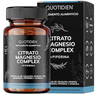 Foto 1 | Suplemento Alimenticio Quotidien Citrato Magnesio Complex 497 Mg Con Piperina 60 Cápsulas
