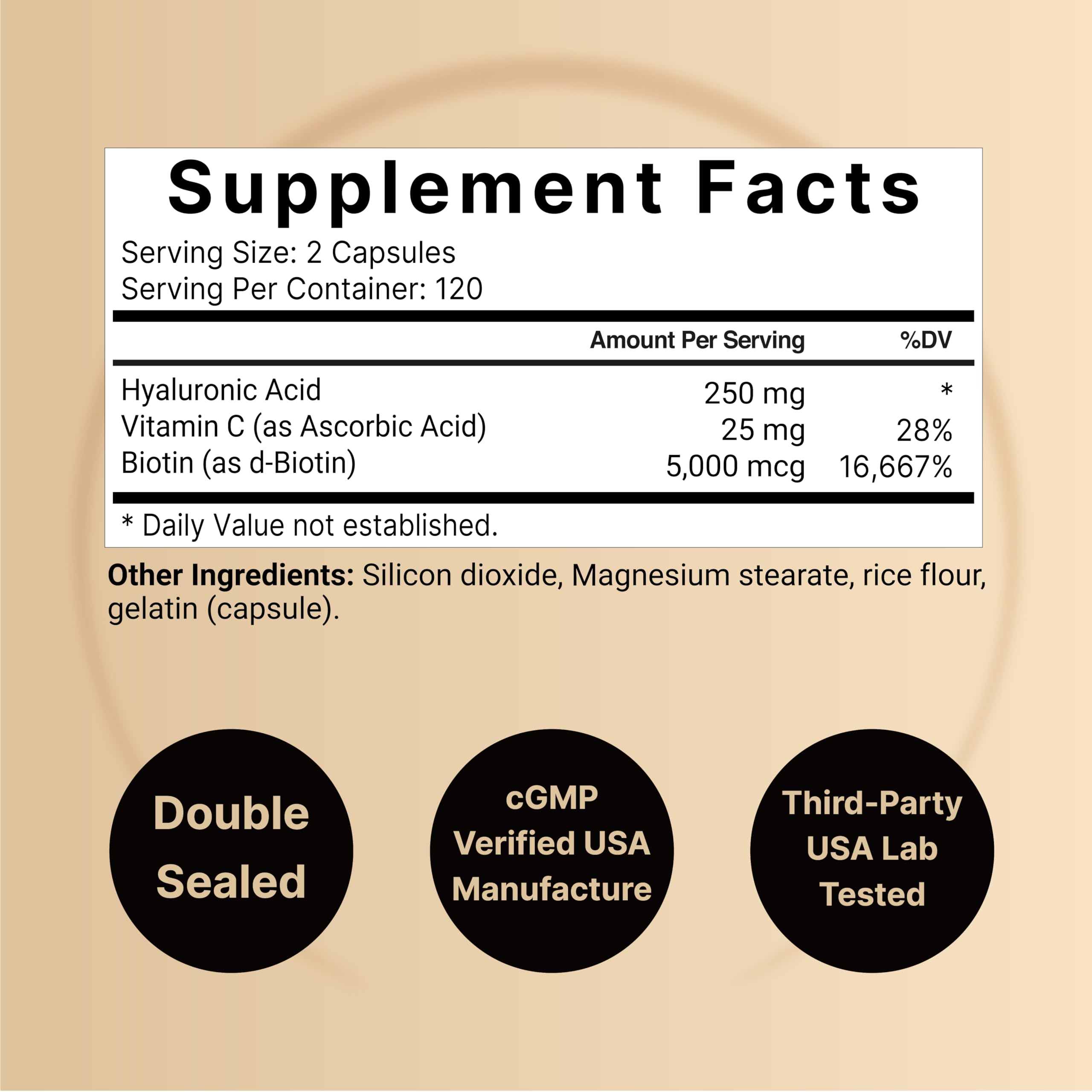 Foto 3 pulgar | Suplementos de Ácido Hialurónico Naturebell 250 Mg 240 Cápsulas - Venta Internacional