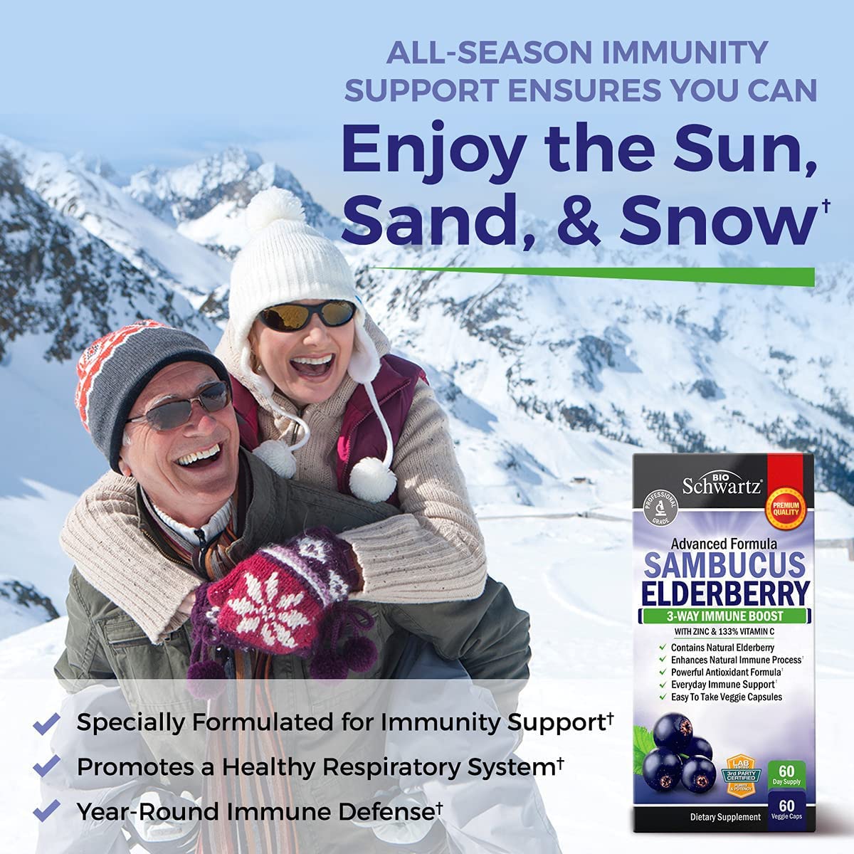 Foto 4 pulgar | Suplemento Bioschwartz Elderberry con Zinc y Vitamina C 60 Unidades - Venta Internacional