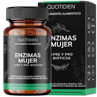 Foto 1 | Suplemento Alimenticio Quotidien Enzimas Digestivas + Probióticos + Prebióticos (fibras) Fibras 60 Cápsulas