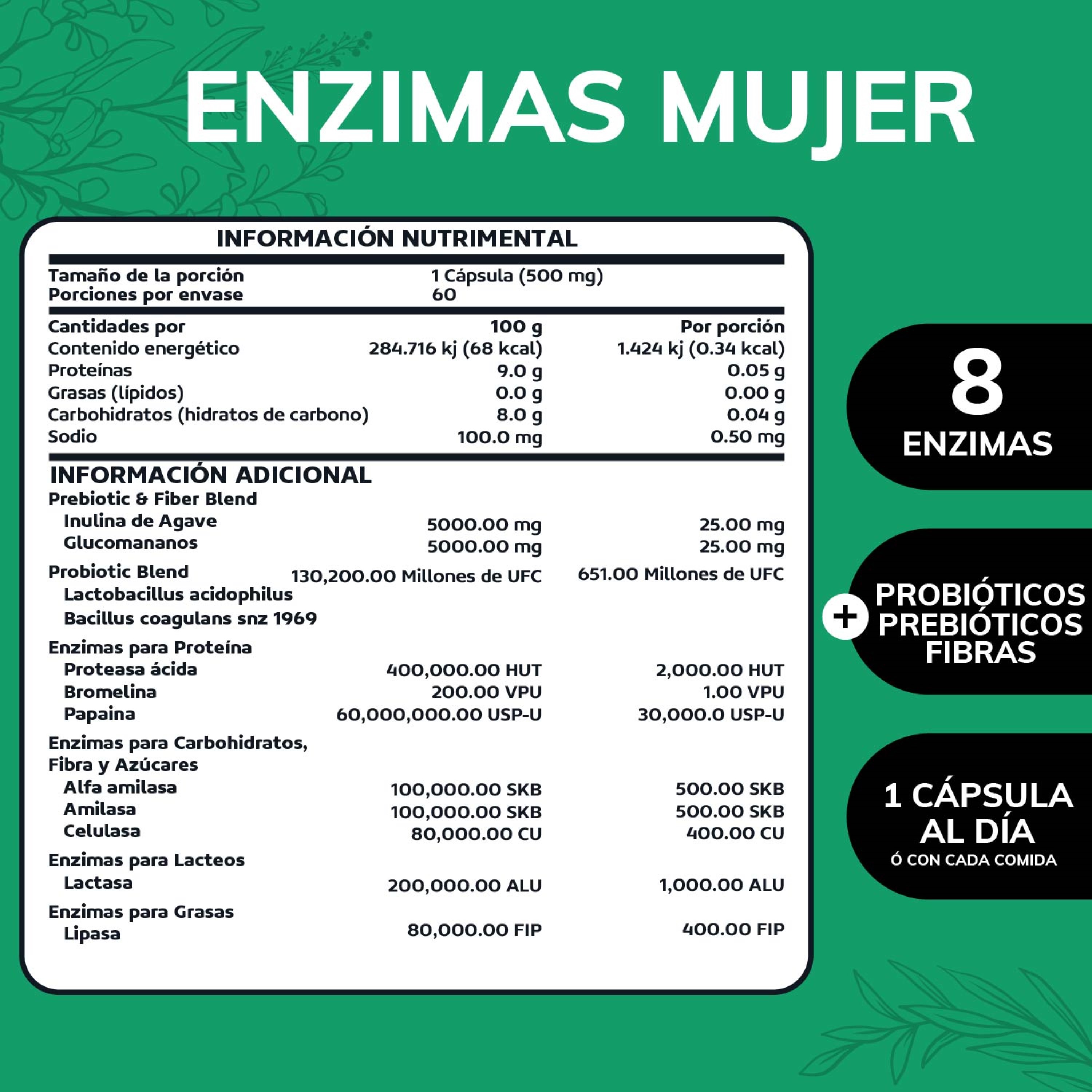 Foto 7 pulgar | Suplemento Alimenticio Quotidien Enzimas Digestivas + Probióticos + Prebióticos (fibras) Fibras 60 Cápsulas