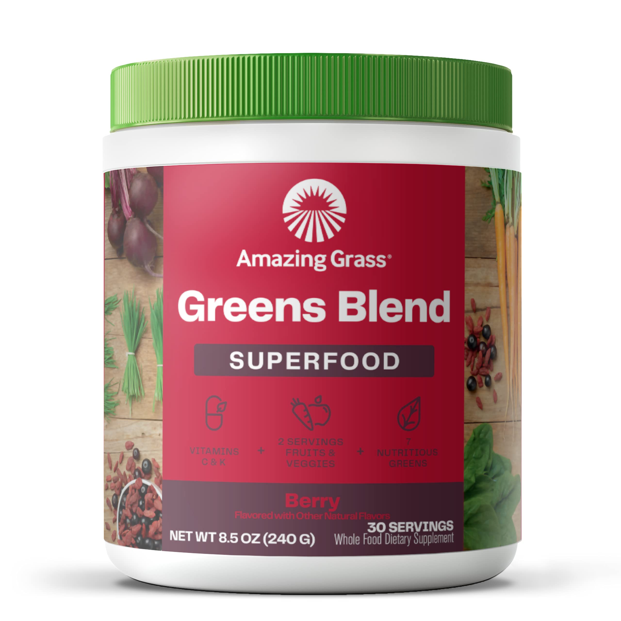 Foto 2 pulgar | Superalimento en Polvo Amazing Grass Greens con Enzimas Digestivas - Venta Internacional