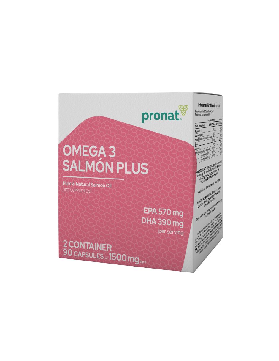 Foto 2 pulgar | Suplemento Salmón Plus Dúo 180 Cápsulas