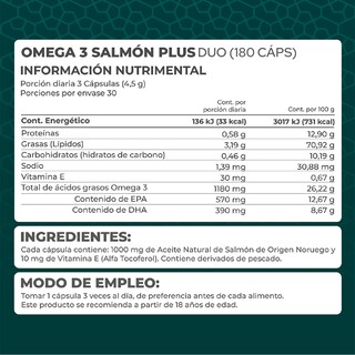 Foto 2 | Suplemento Salmón Plus Dúo 180 Cápsulas