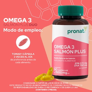 Foto 3 | Suplemento Salmón Plus Dúo 180 Cápsulas