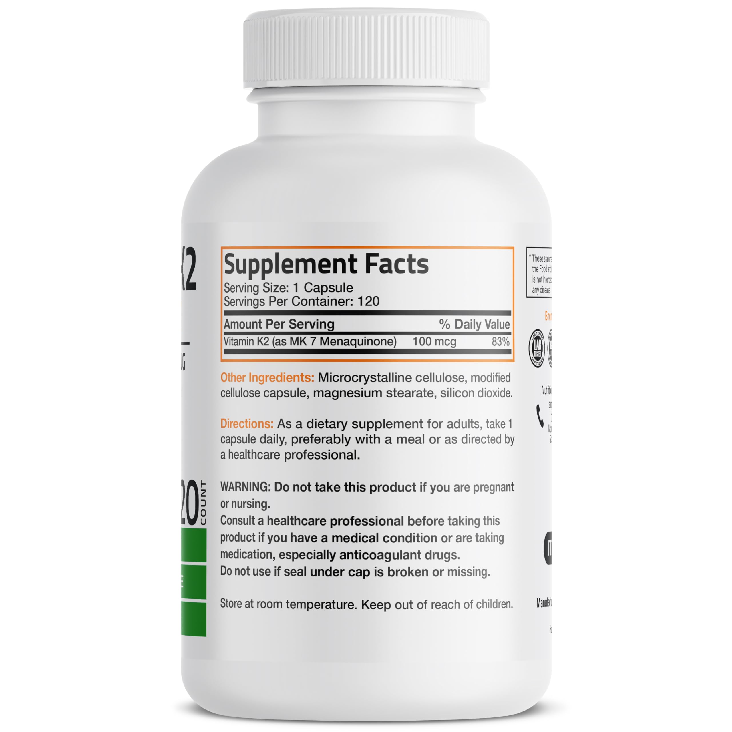 Foto 2 | Suplemento Bronson con Vitamina K2 Mk-7 Y Menaquinona - Venta Internacional