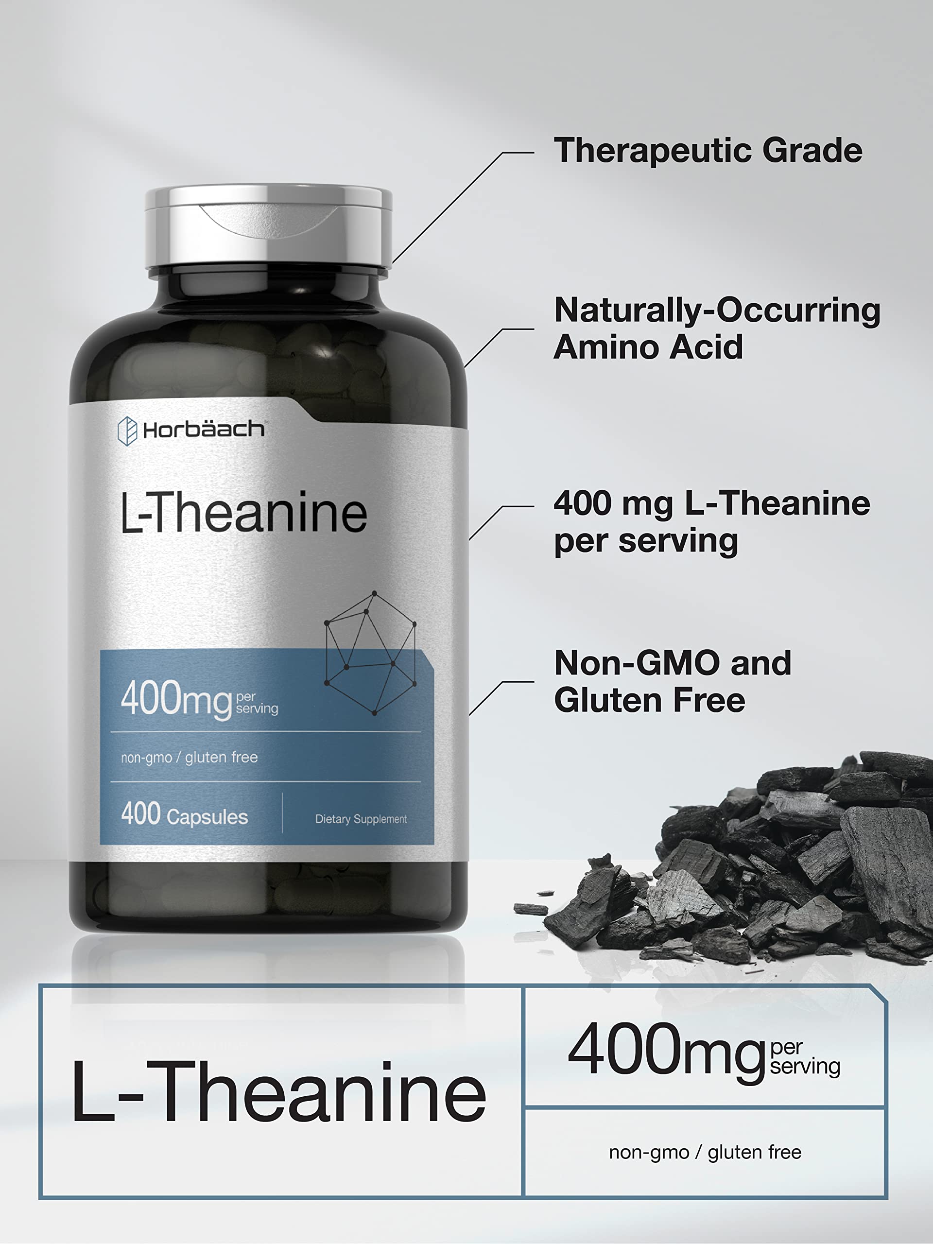 Foto 3 | Suplemento Horbäach L-teanina 400 Mg 400 Cápsulas - Venta Internacional