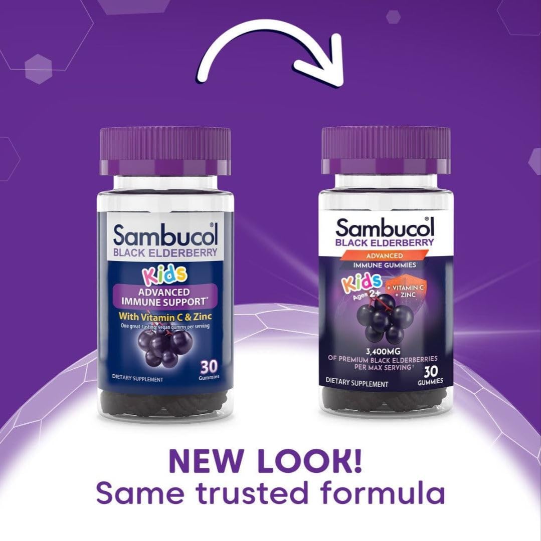 Foto 3 pulgar | Gomitas Sambucol Black Elderberry con Vitamina C y Zinc Kids - Venta Internacional