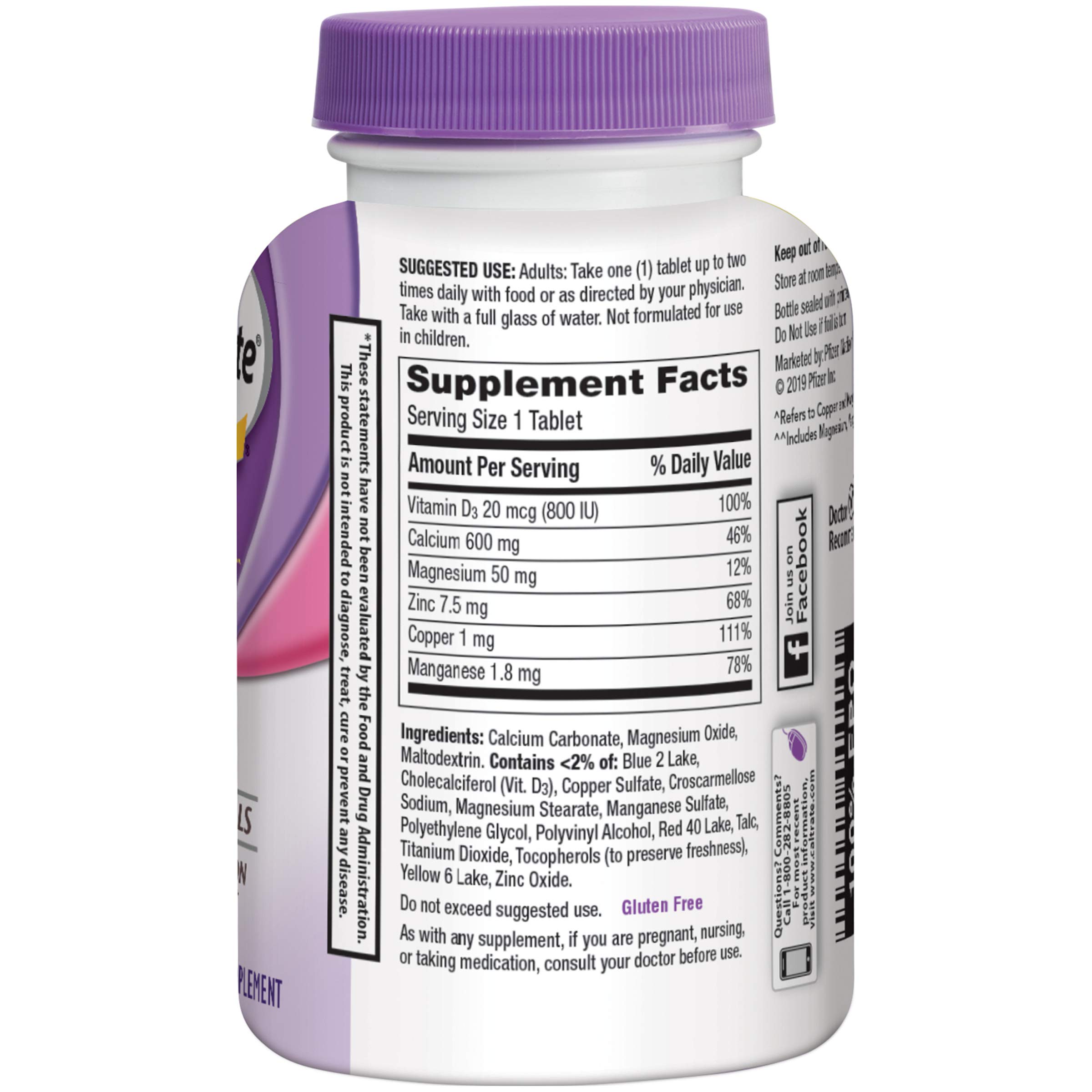 Foto 8 pulgar | Suplemento Caltrate 600 Plus D3 Calcium 600 mg - 120 Tabletas - Venta Internacional