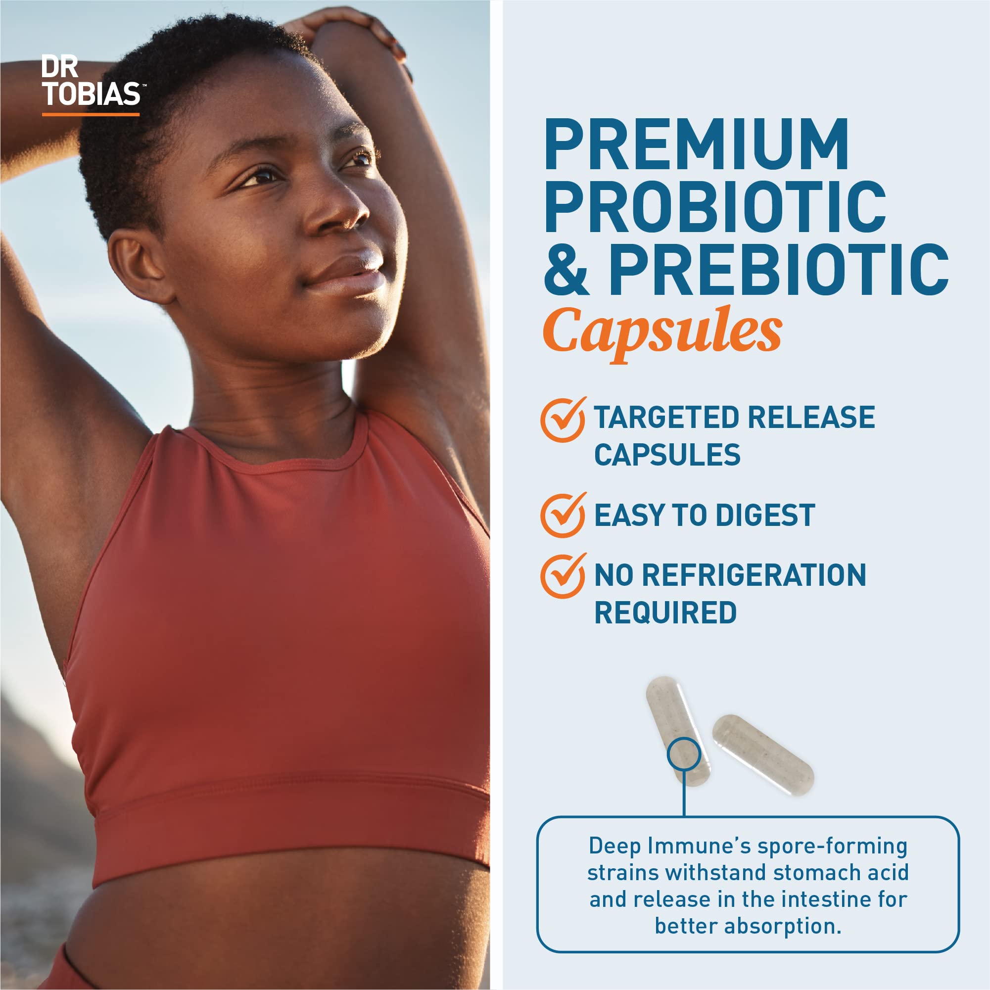 Foto 5 pulgar | Suplemento Dr. Tobias Deep Immune Probiotics 60 Cápsulas - Venta Internacional