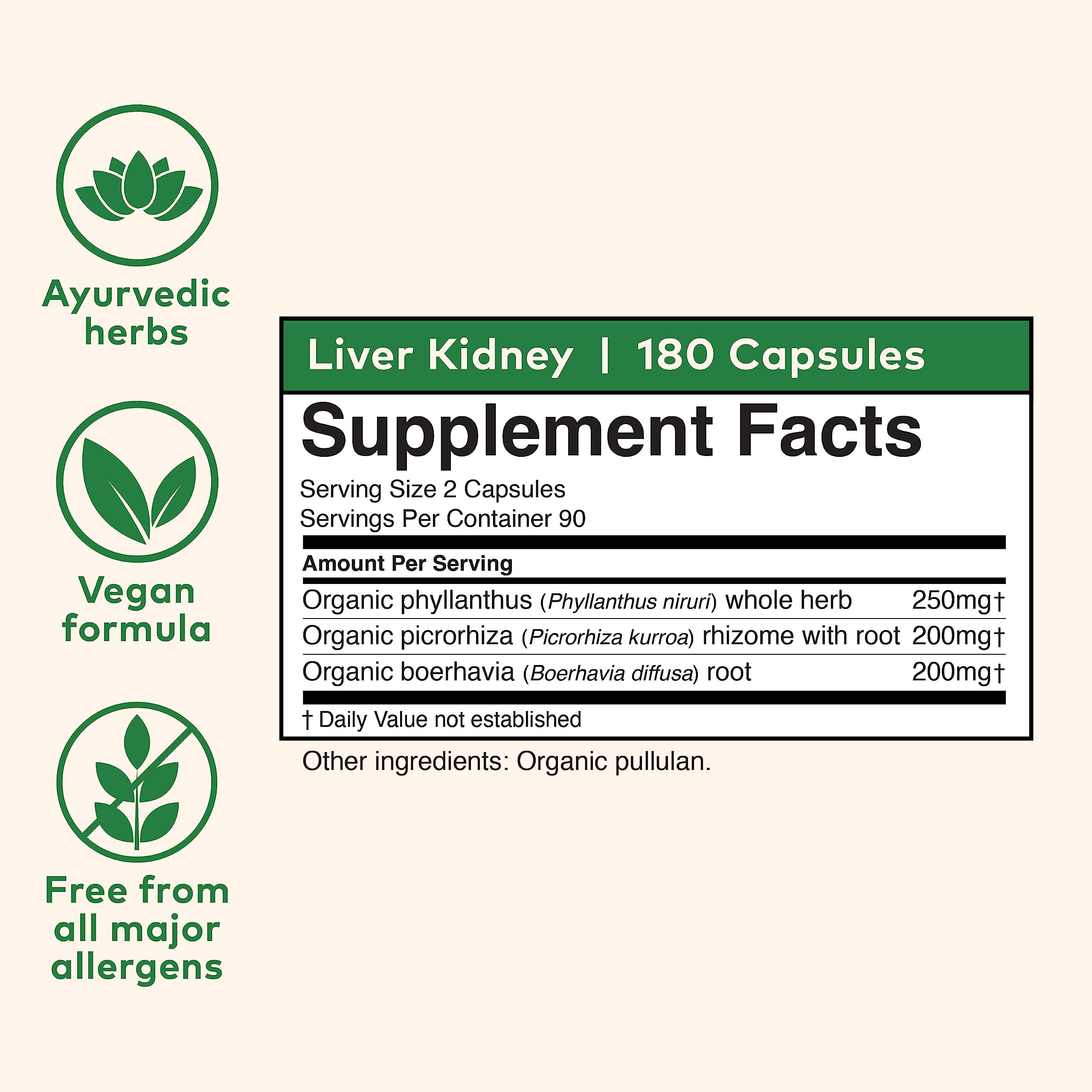 Foto 5 pulgar | Suplemento Organic India para Limpiar el Hígado y los Riñones 180 Cápsulas - Venta Internacional