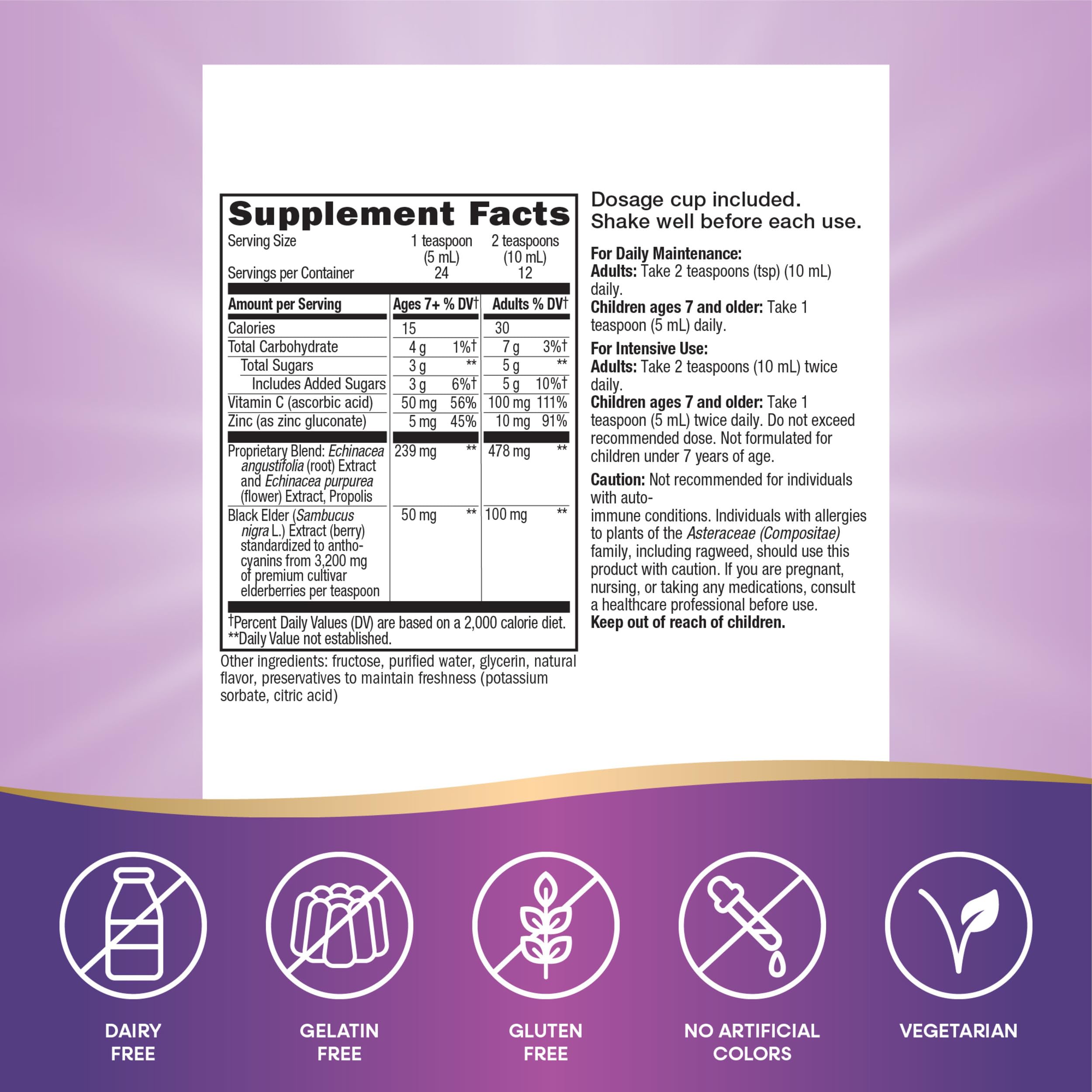 Foto 6 pulgar | Suplemento Nature's Way Sambucus Elderberry Immune 120 Ml con Vitamina C Zinc Equinácea y Propóleo - Venta Internacion