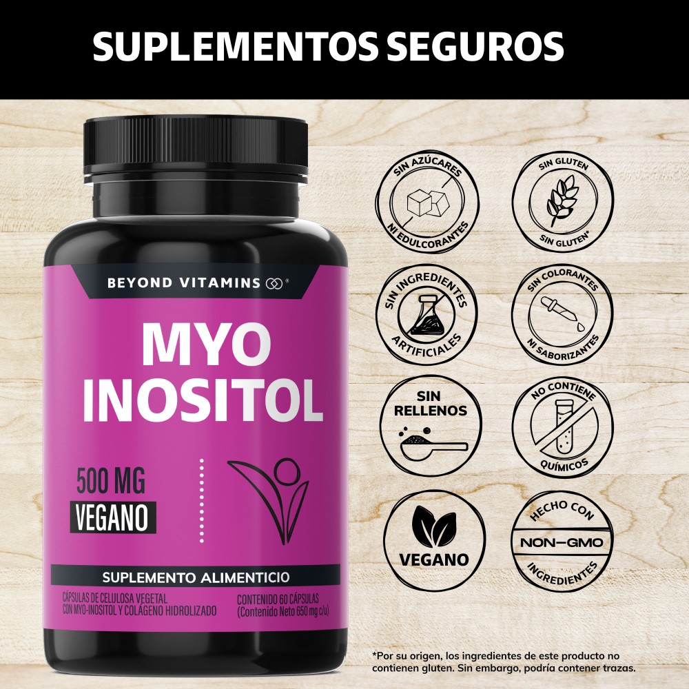 Foto 3 pulgar | Suplemento Alimenticio Myo Inositol Y Colágeno Hidrolizado Beyond Vitamins 60 Cápsulas