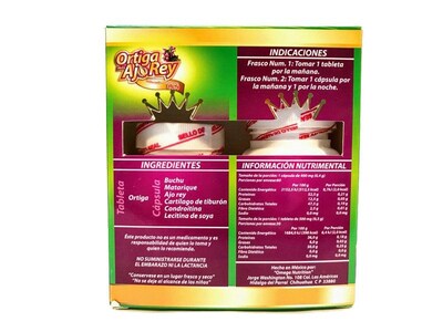 Foto 2 | Ortiga Mas Ajo Rey Con Omega 3, 6 Y 9 Capsulas Original