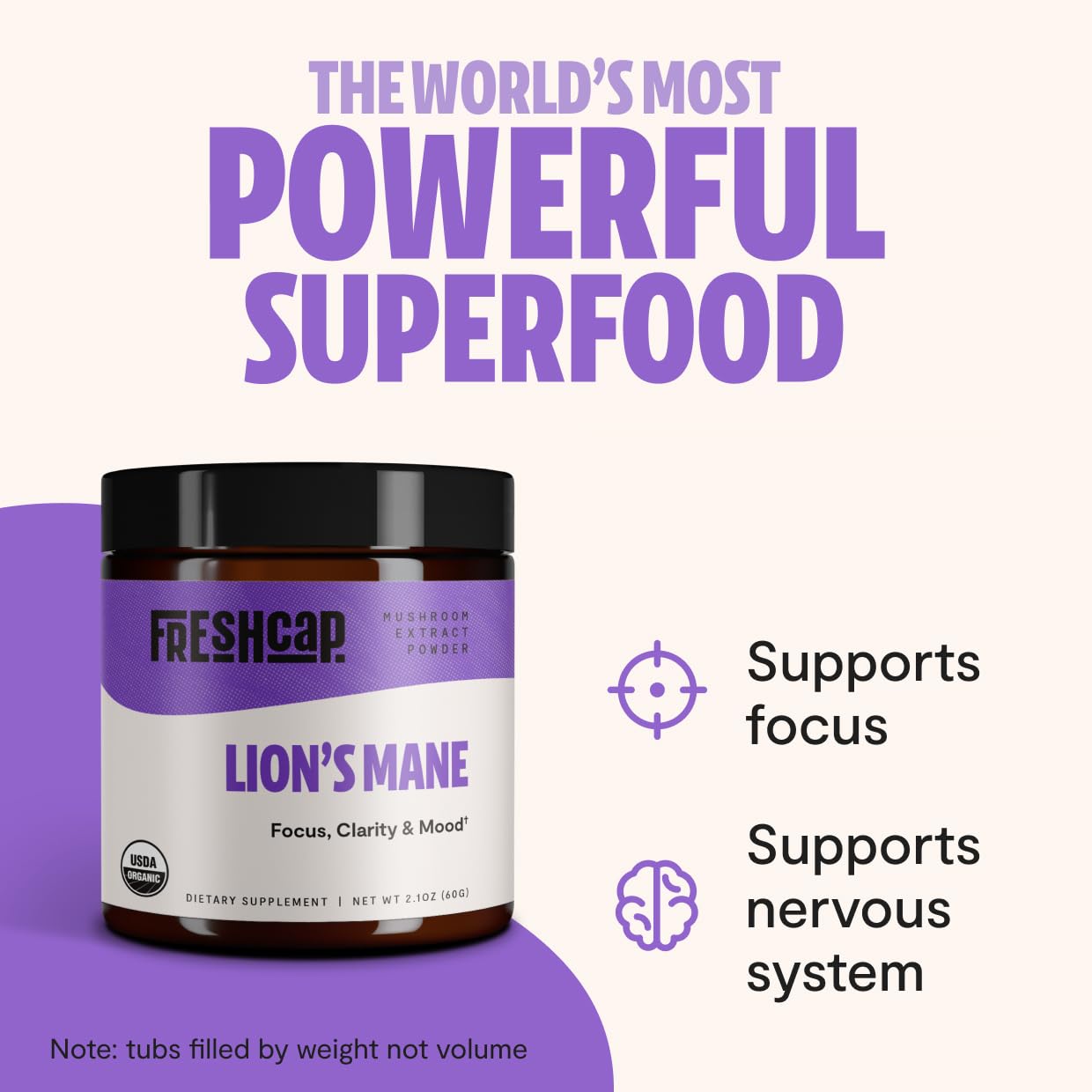 Foto 3 pulgar | Suplemento FreshCap Lions Mane Mushroom Memory Immunity 60 g - Venta Internacional
