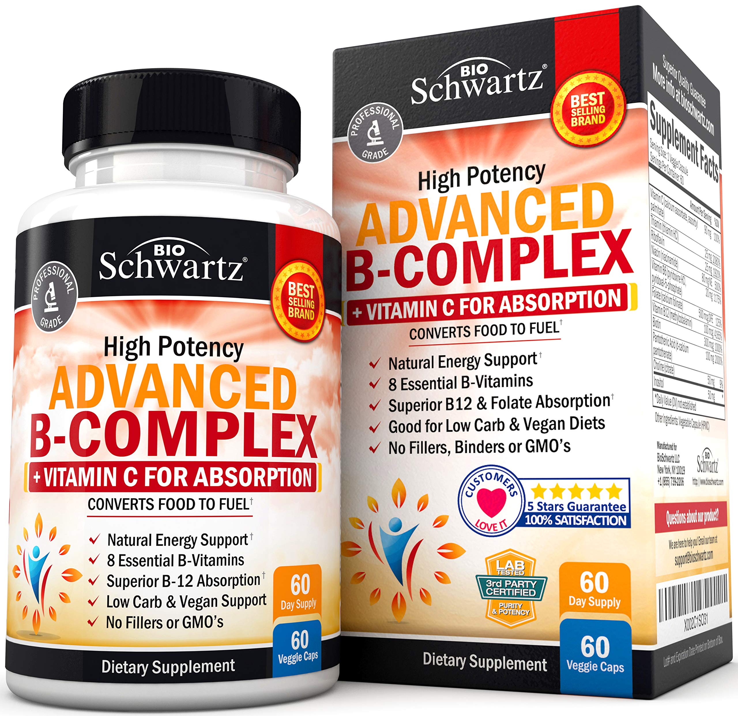 Foto 1 | Suplemento de Complejo de Vitamina B Bioschwartz y Vitamina C 60 Unidades - Venta Internacional