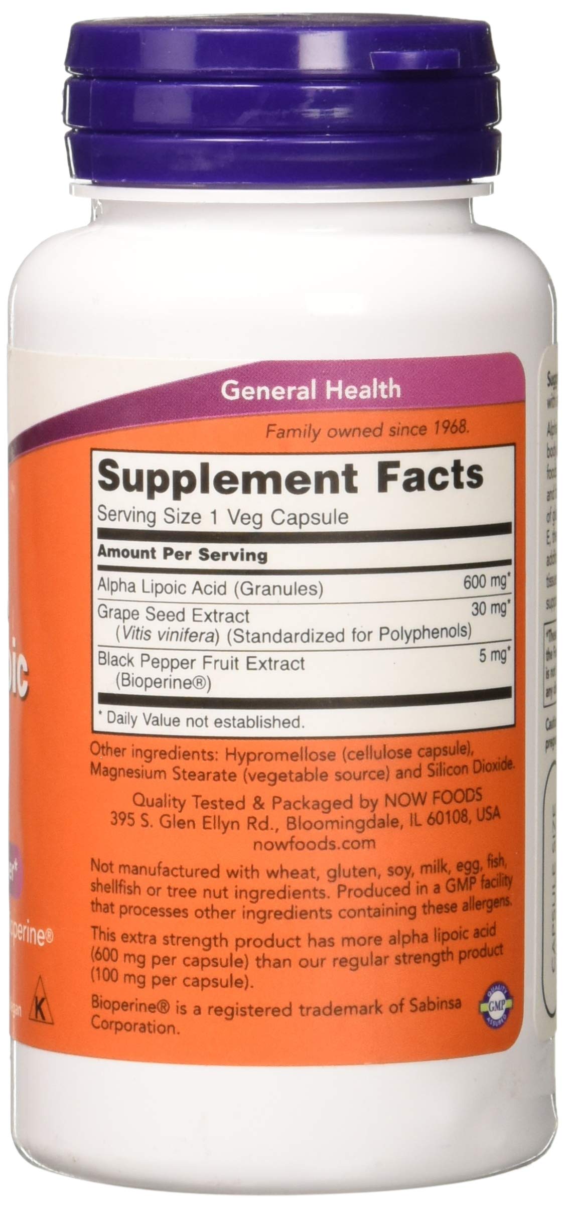 Foto 4 pulgar | Ácido Alfa Lipoico de Supplement Now Foods 600 mg Cápsulas Virtuales 60 Unidades - Venta Internacional