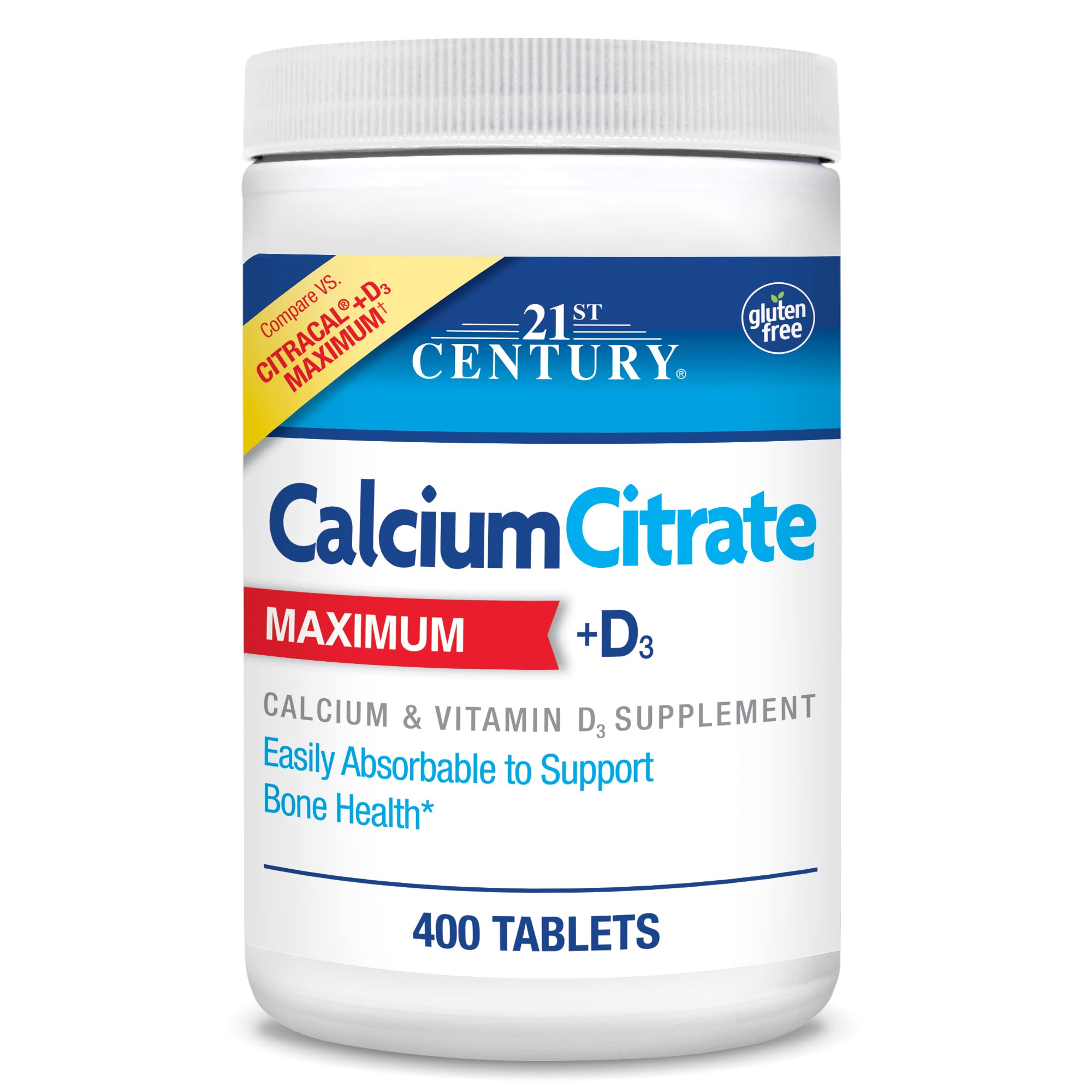 Foto 1 | Suplemento 21st Century Vitamins Citrato de Calcio +d3 400 Comprimidos - Venta Internacional