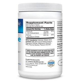 Foto 5 | Suplemento 21st Century Vitamins Citrato de Calcio +d3 400 Comprimidos - Venta Internacional