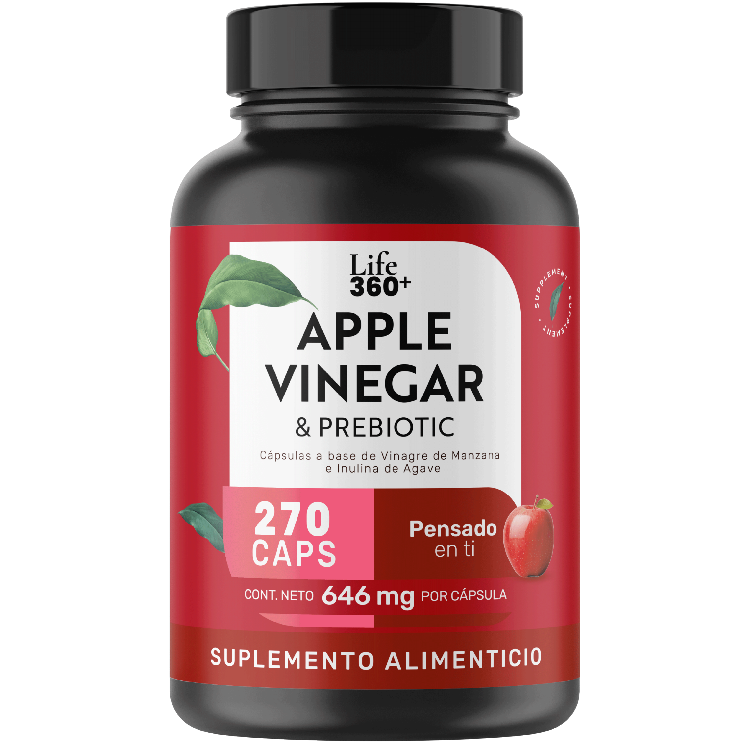 Foto 2 pulgar | Suplemento Vinagre De Manzana Apple Vinegar Life 360+ 270 Cápsulas