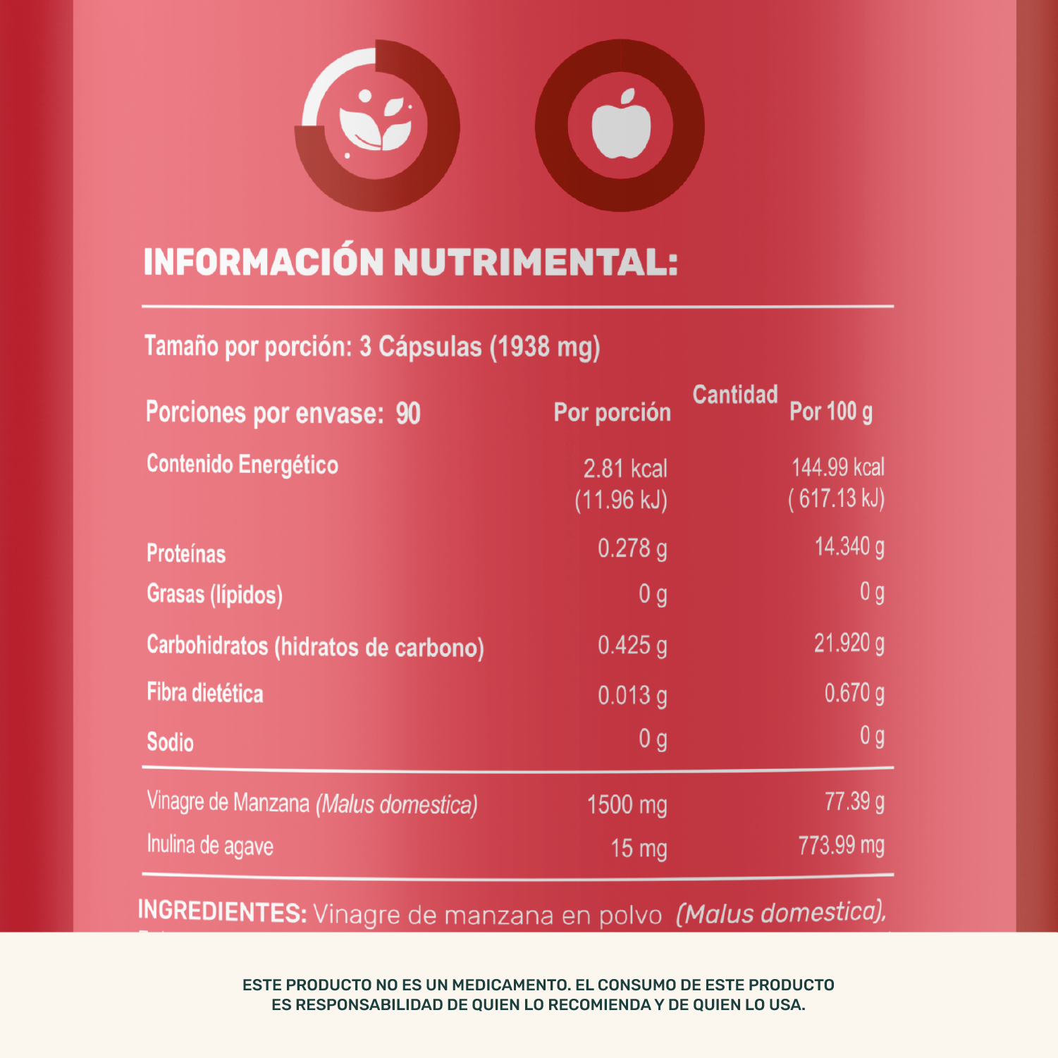 Foto 4 pulgar | Suplemento Vinagre De Manzana Apple Vinegar Life 360+ 270 Cápsulas
