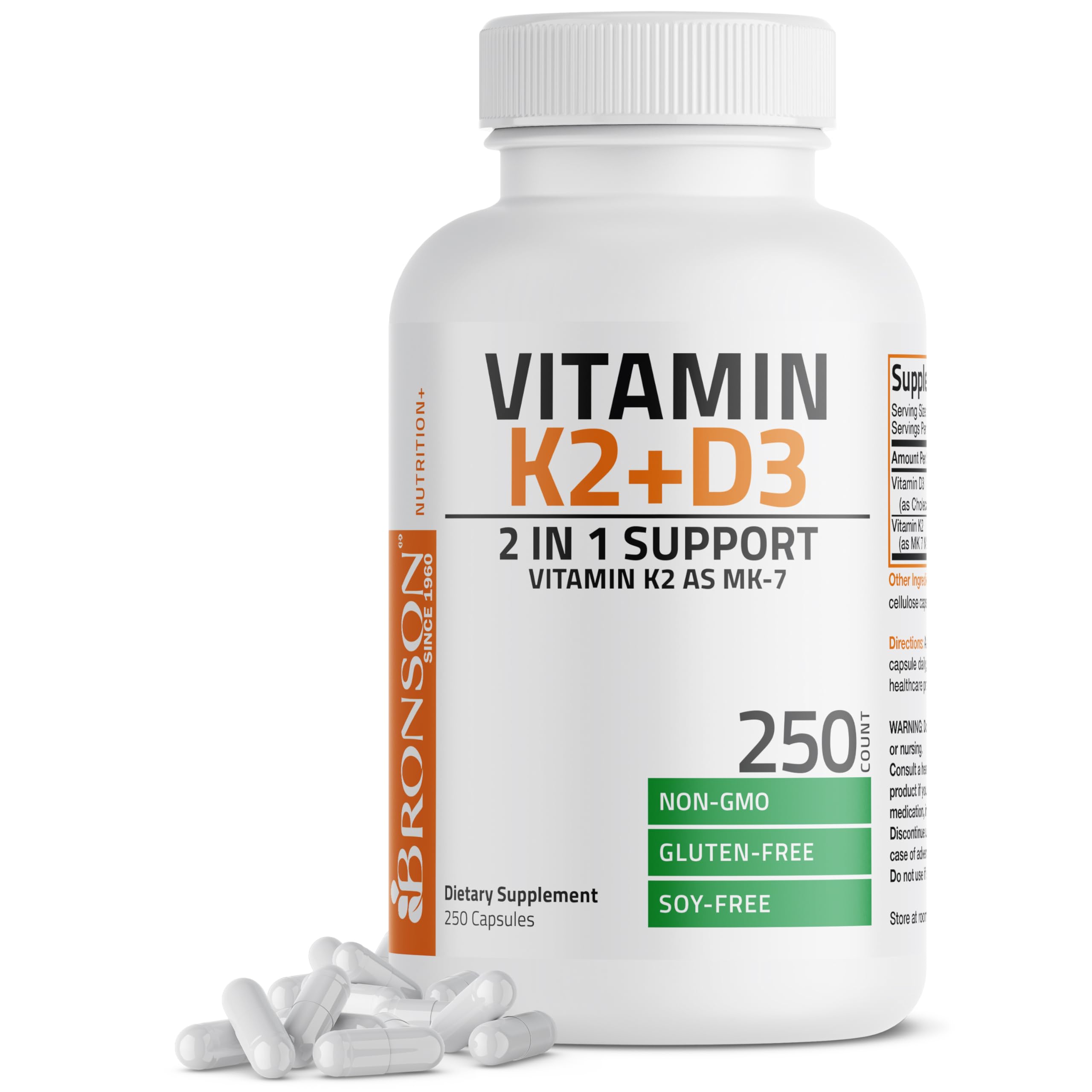 Foto 2 pulgar | Suplemento Bronson Vitamina K2+D3 250 Cápsulas-Venta Internacional