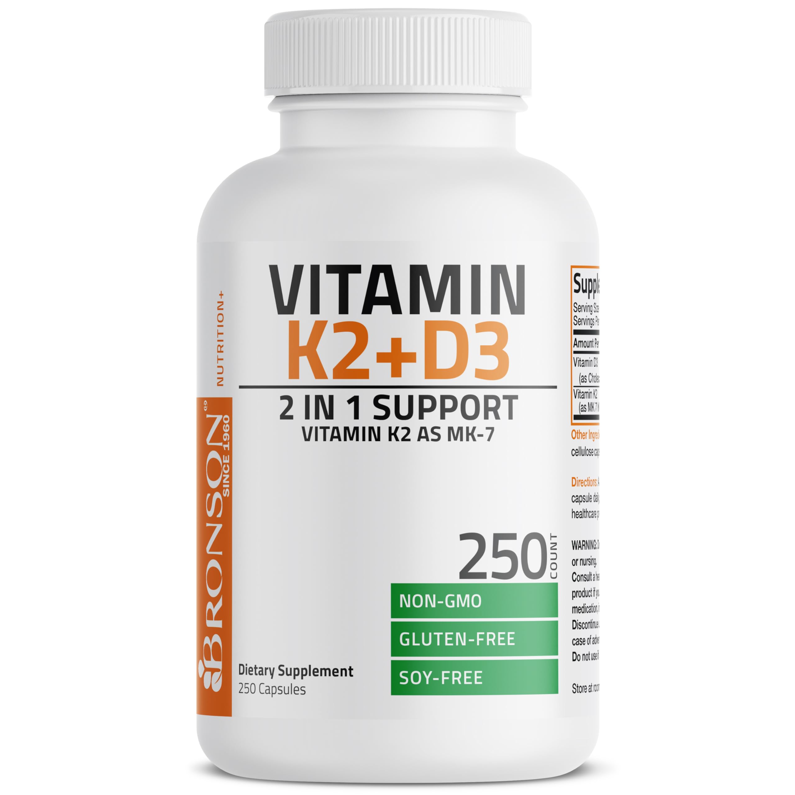 Foto 3 | Suplemento Bronson Vitamina K2+D3 250 Cápsulas-Venta Internacional