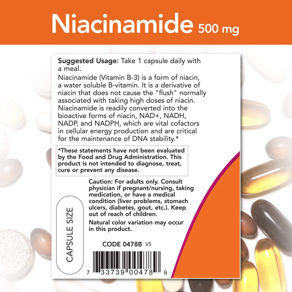 Foto 4 pulgar | Suplemento Now Niacinamida 500 Mg 100 Cápsulas - Venta Internacional