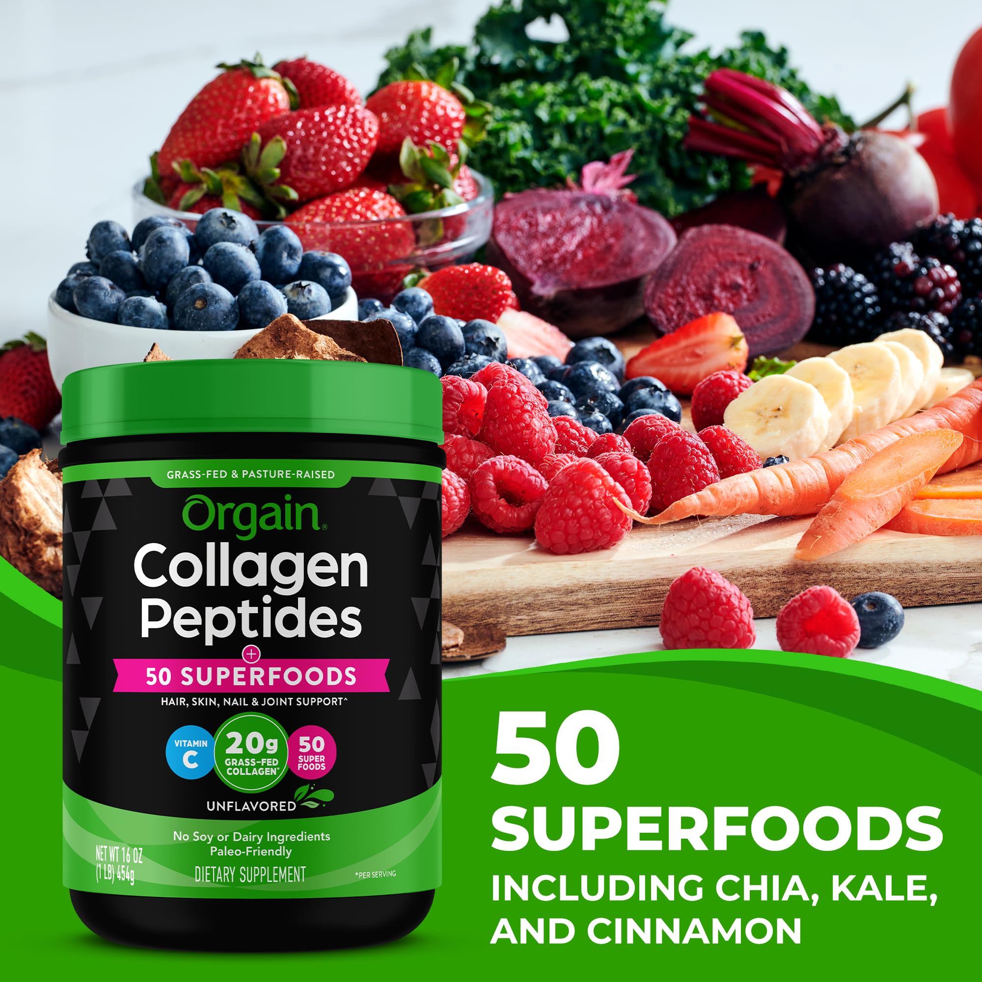 Foto 6 pulgar | Colágeno en Polvo Hidrolizado Orgain con 50 Superalimentos 454 G - Venta Internacional