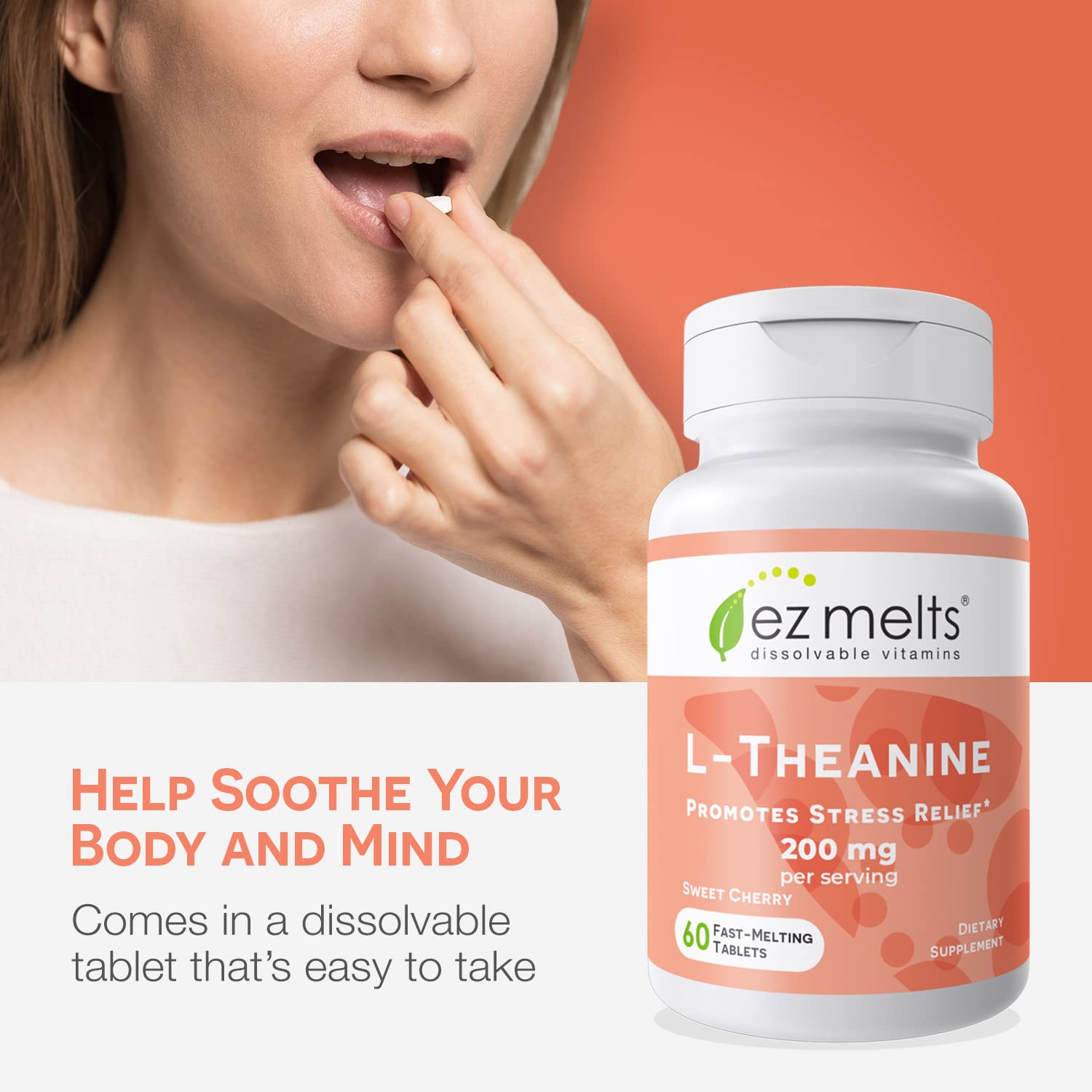 Foto 2 | Suplemento Ez Melts De L-teanina Soluble 200 Mg- Venta Internacional