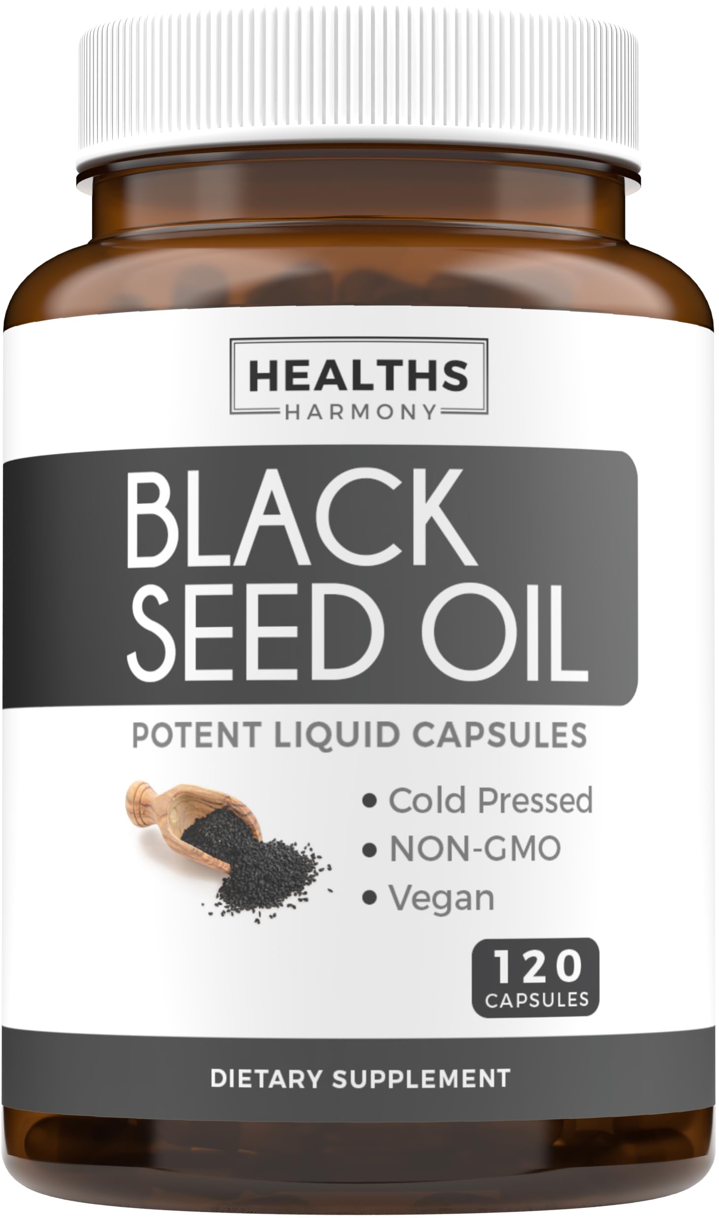 Foto 2 pulgar | Aceite de Semilla Negra Harmony Supplement Healths 120 Cápsulas De Gelatina Blanda - Venta Internacional
