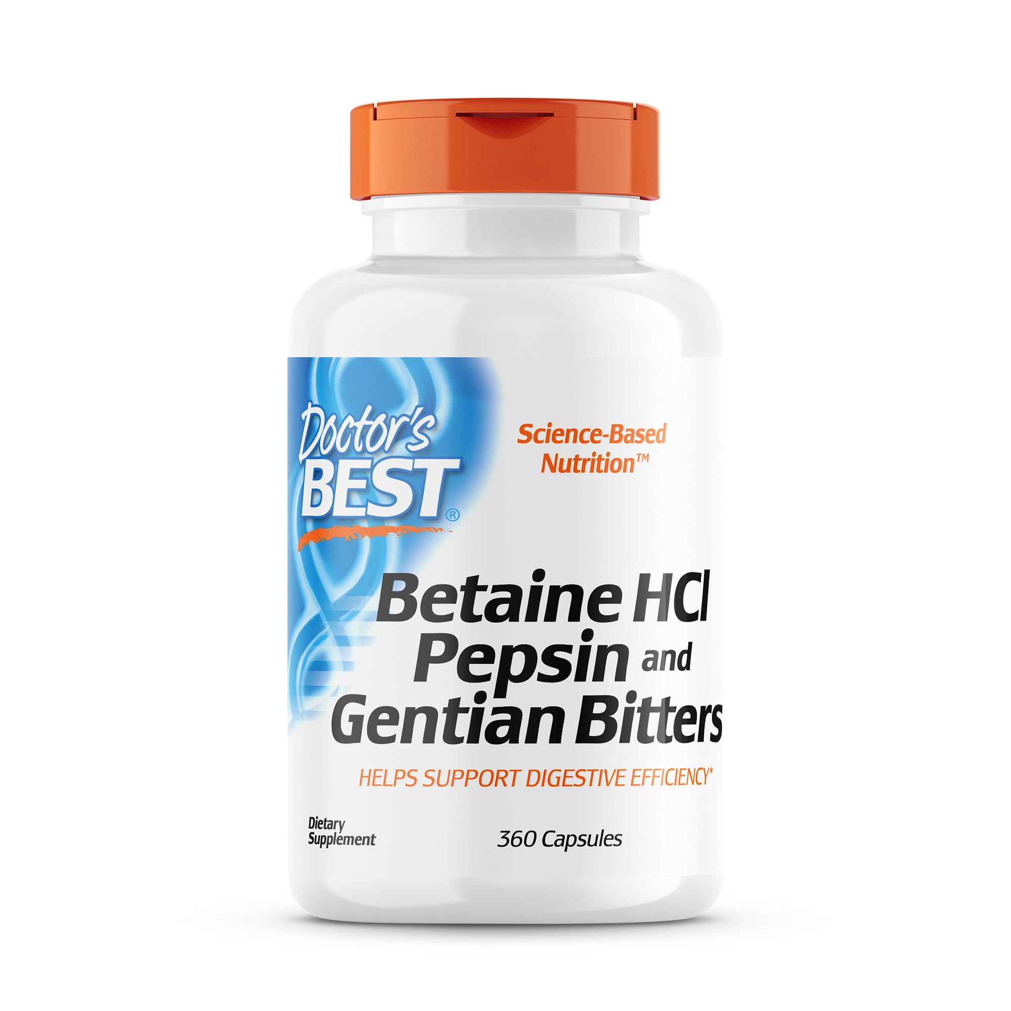 Digestive Enzymes Doctor's Best Betaine HCI Pepsina 360 Cápsulas - Venta Internacional