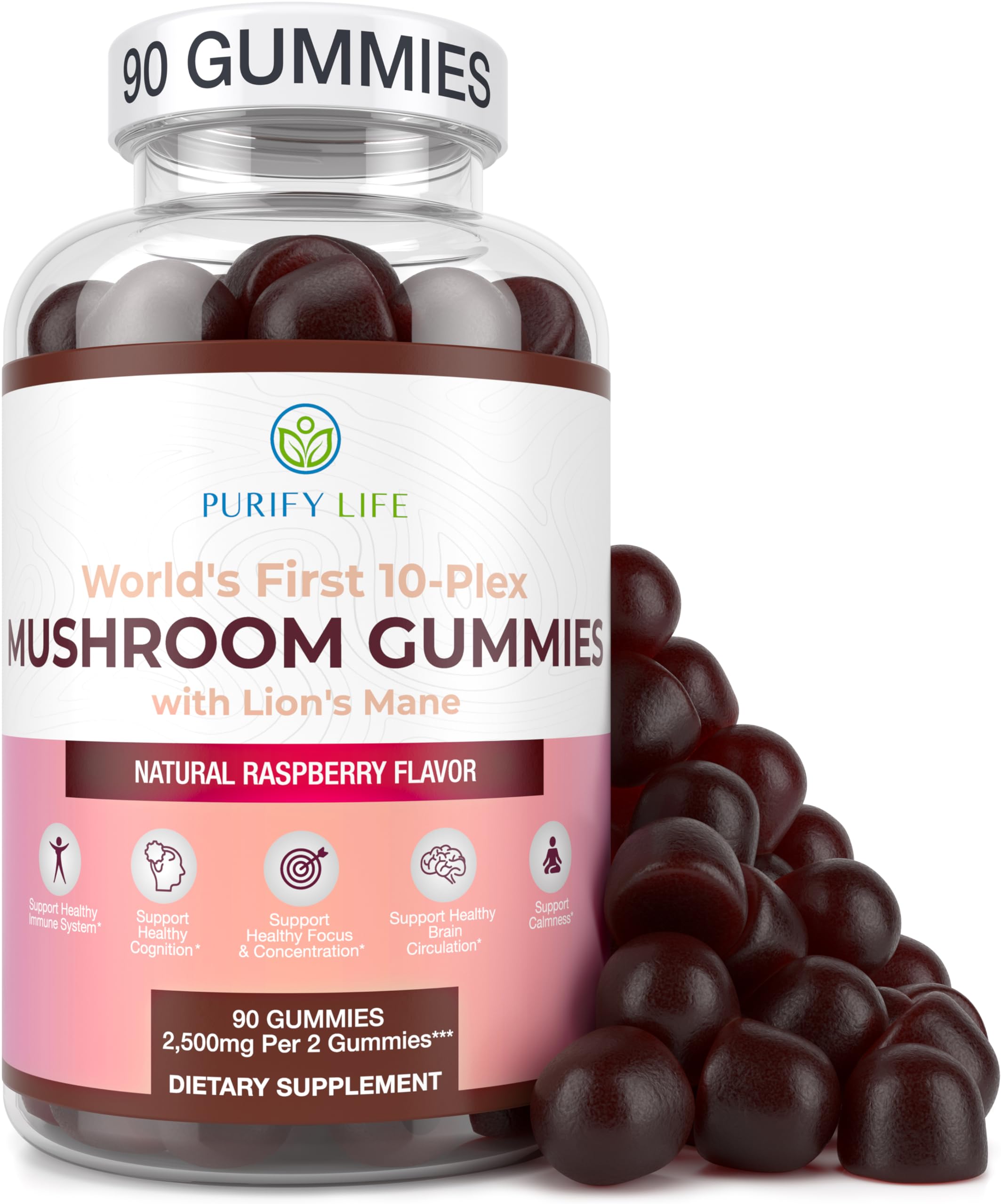 Gomitas Complement Purify Life Mushroom Complex 2500 mg - Venta Internacional