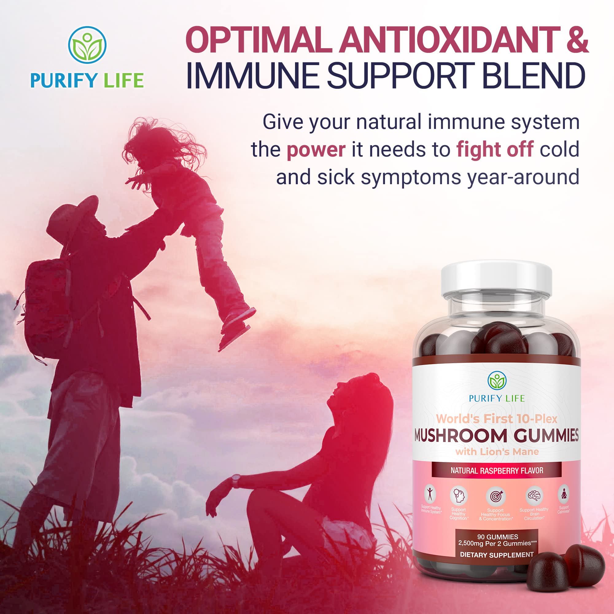 Foto 6 pulgar | Gomitas Complement Purify Life Mushroom Complex 2500 mg - Venta Internacional