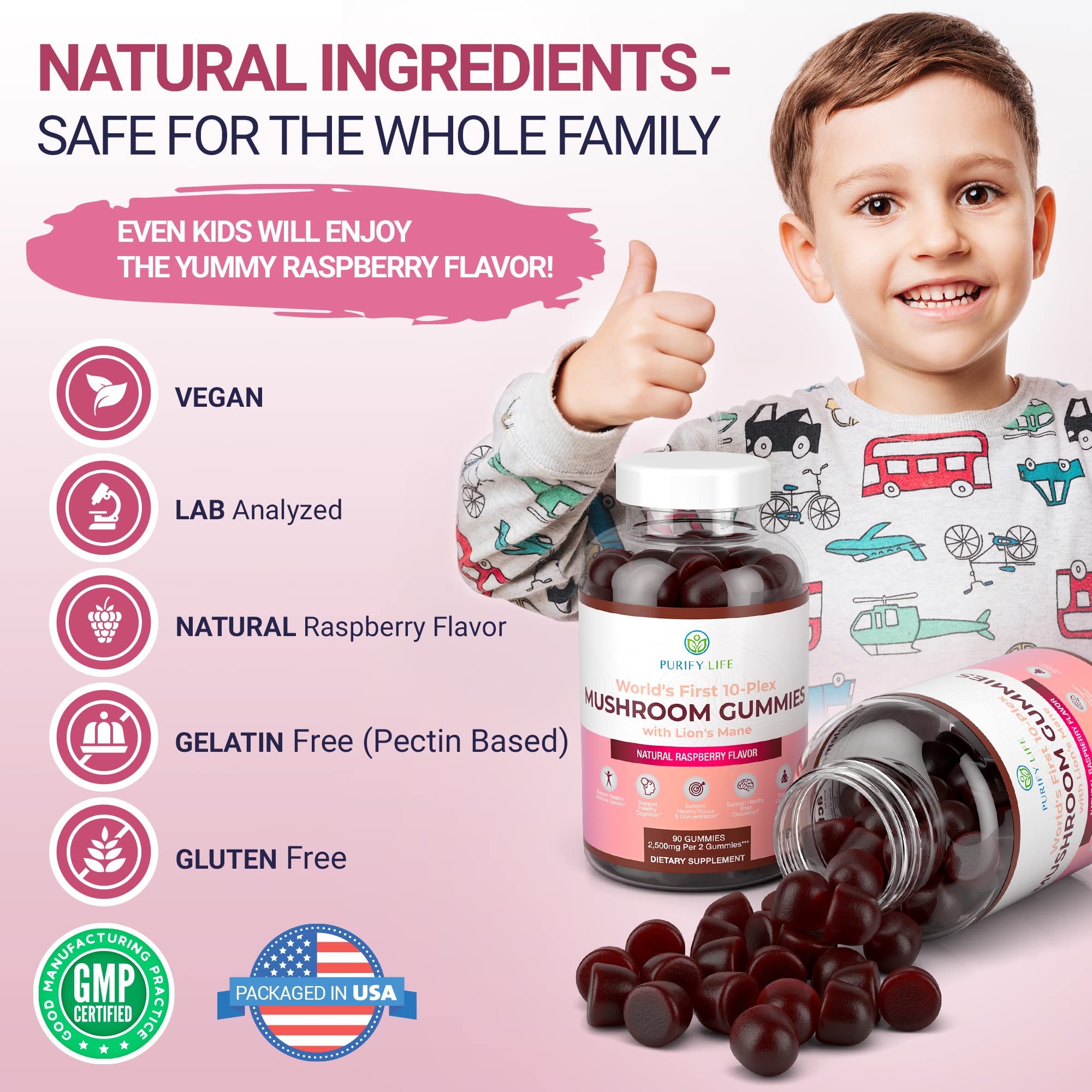 Foto 8 pulgar | Gomitas Complement Purify Life Mushroom Complex 2500 mg - Venta Internacional