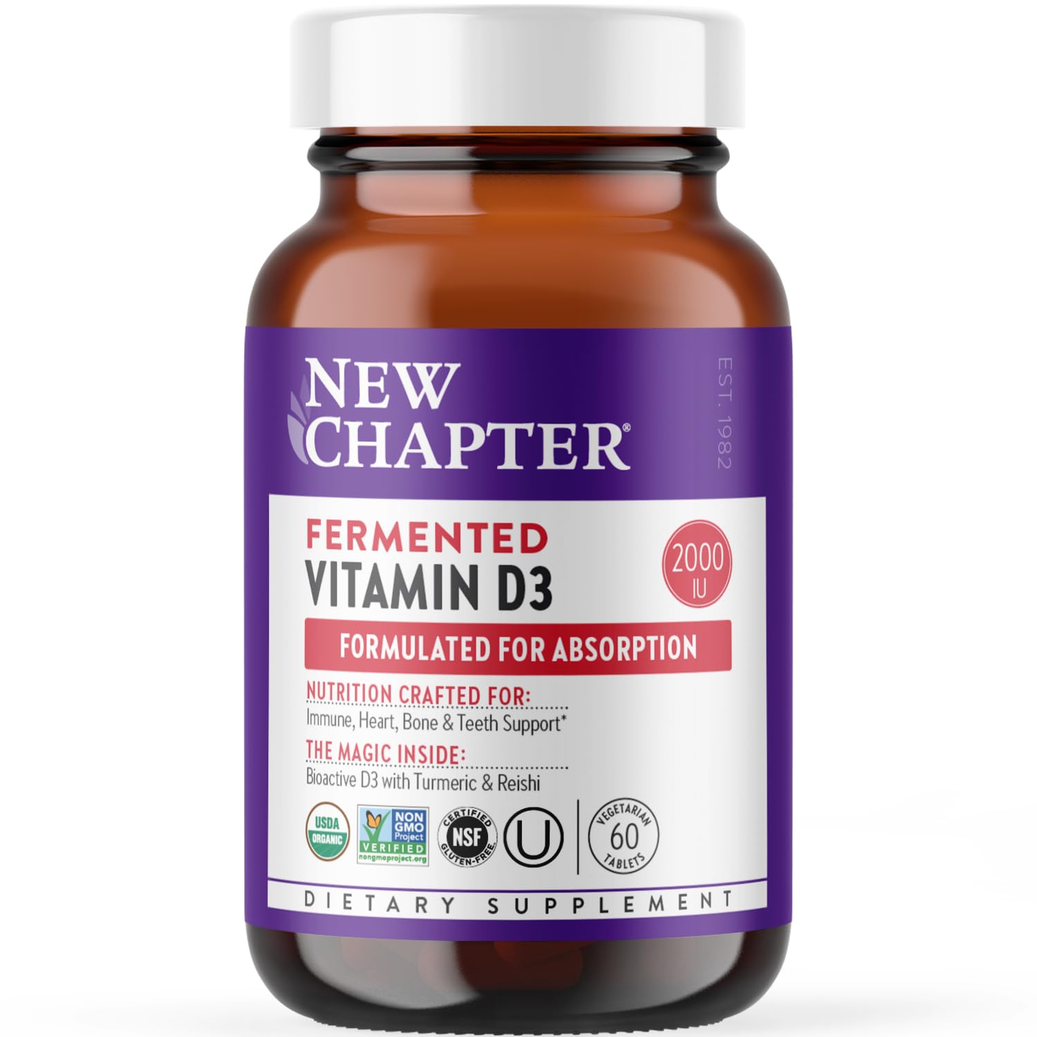 Foto 1 | Suplemento New Chapter de Vitamina D3 Fermentada 2000 Ui 60 Comprimidos - Venta Internacional
