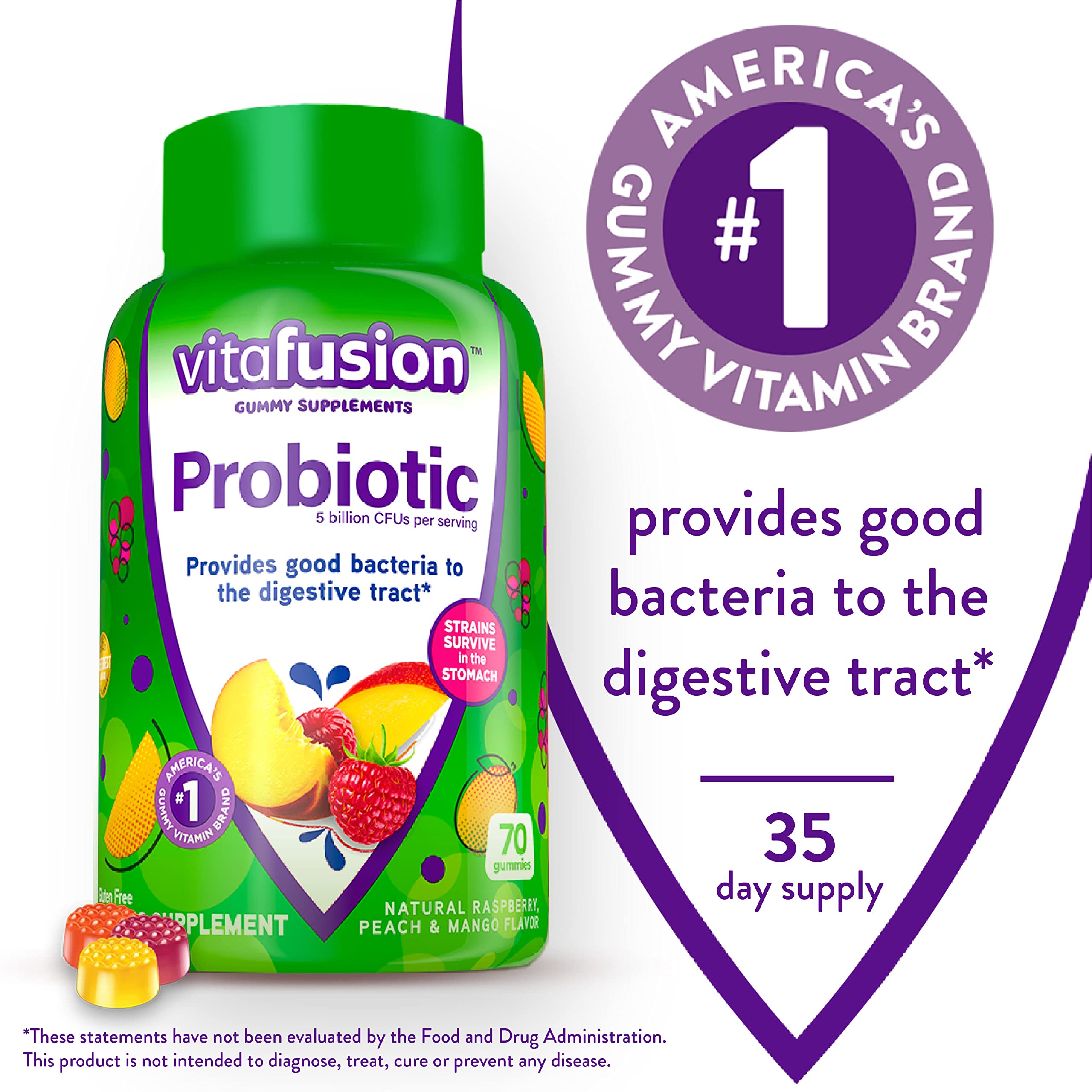 Foto 3 pulgar | Gominolas Probióticas Vitafusion Supplements 70 Unidades Suministro para 35 Días - Venta Internacional