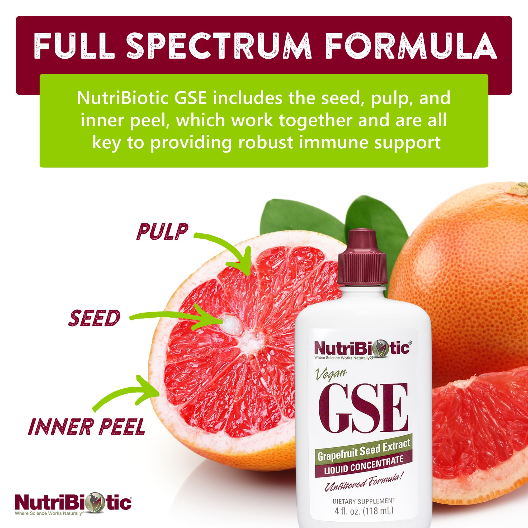 Foto 5 pulgar | Suplemento Nutribiotic Gse de Extracto de Semilla Pomelo 118 Ml - Venta Internacional