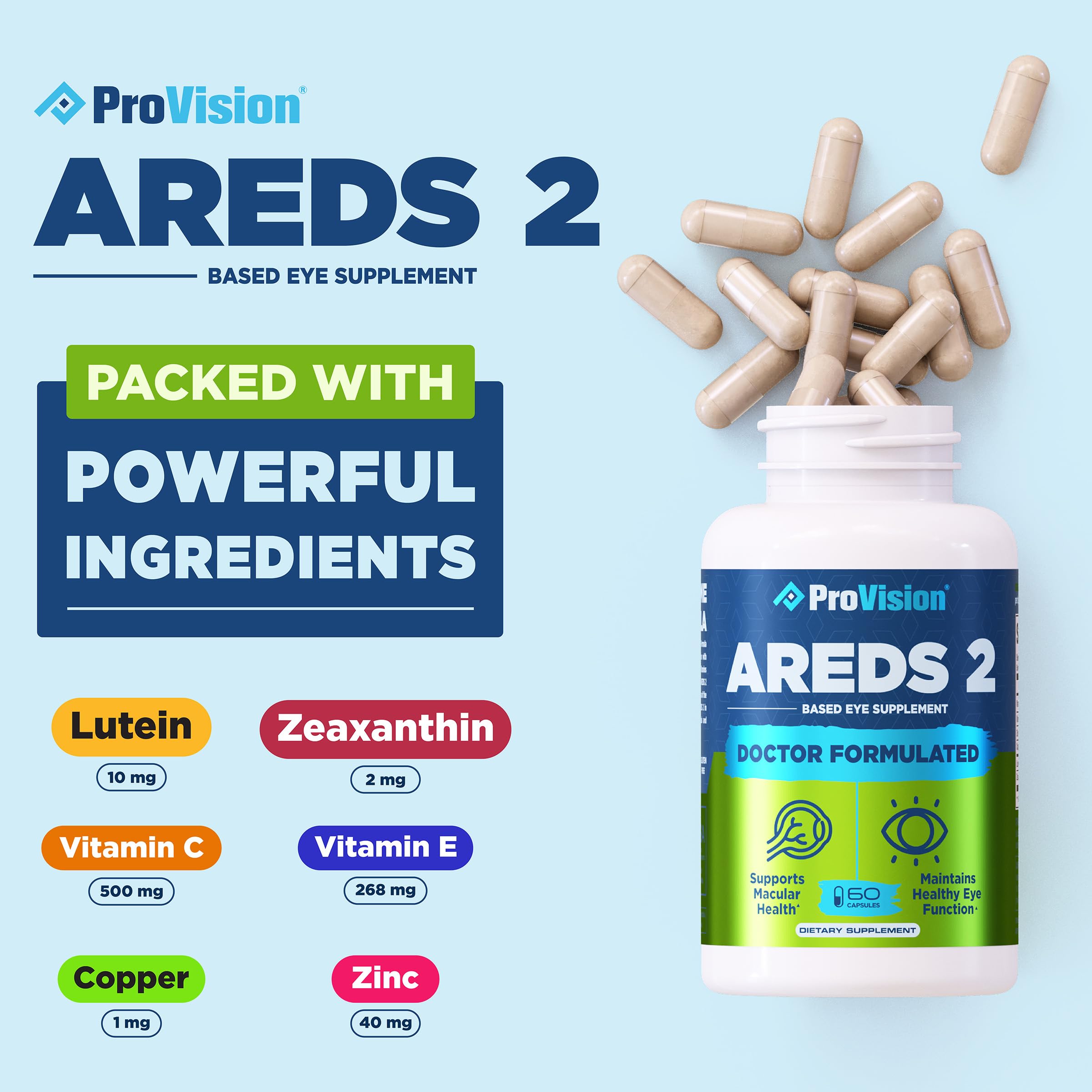 Foto 3 pulgar | Provisión de Vitaminas para Ojos Areds 2 Enhance Vision 60 Cápsulas - Venta Internacional