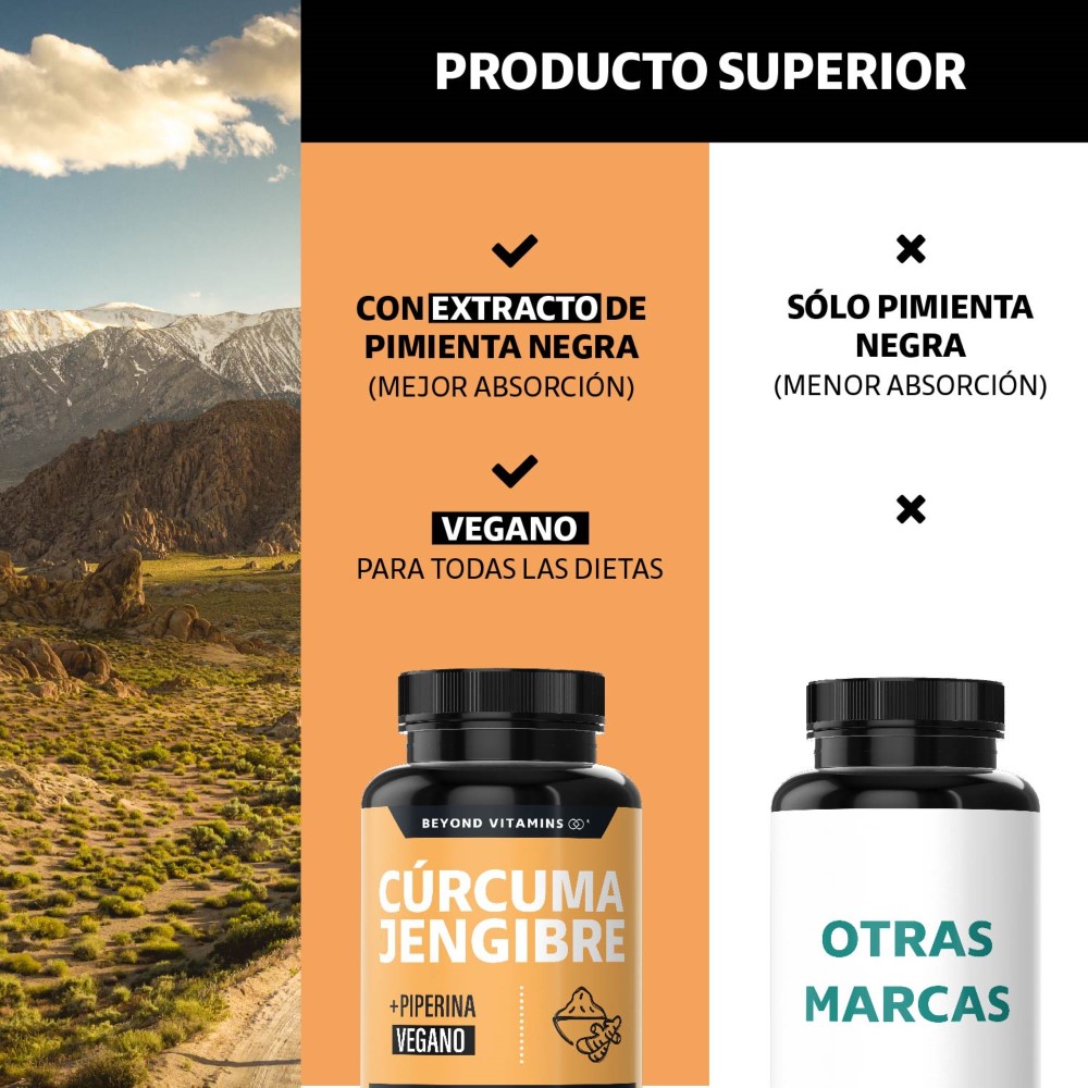 Foto 4 pulgar | Suplemento Alimenticio Beyond Vitamins  Cúrcuma, Jengibre Con Pimienta Negra 180 Cápsulas