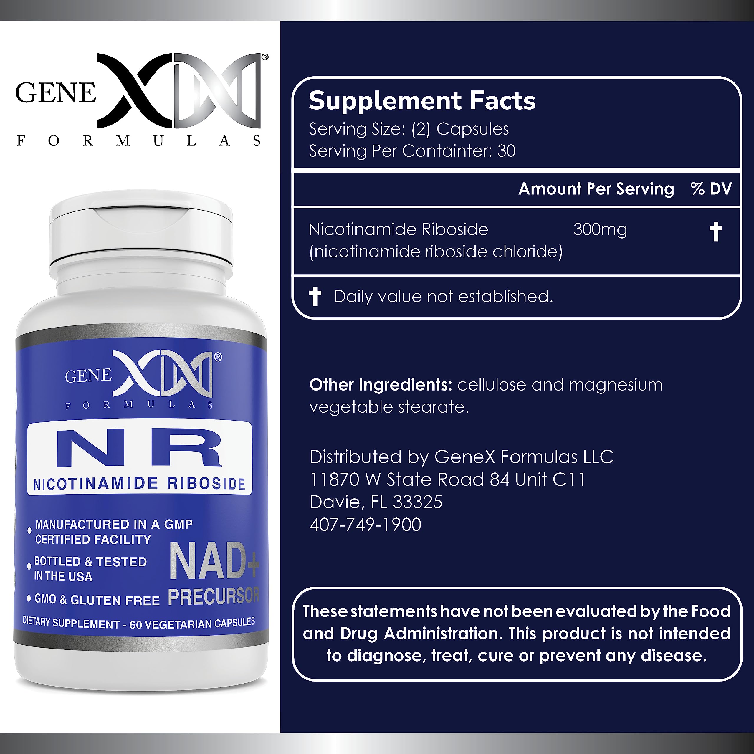 Foto 3 pulgar | Suplemento Genex Formulas NR Riboside de Nicotinamida 300 mg 3 Frascos - Venta Internacional