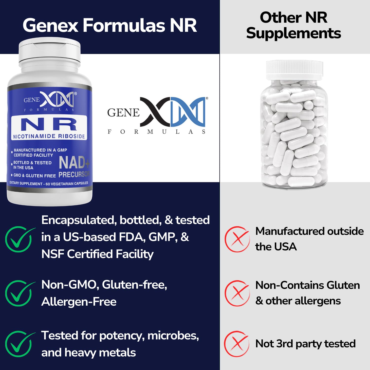 Foto 5 pulgar | Suplemento Genex Formulas NR Riboside de Nicotinamida 300 mg 3 Frascos - Venta Internacional