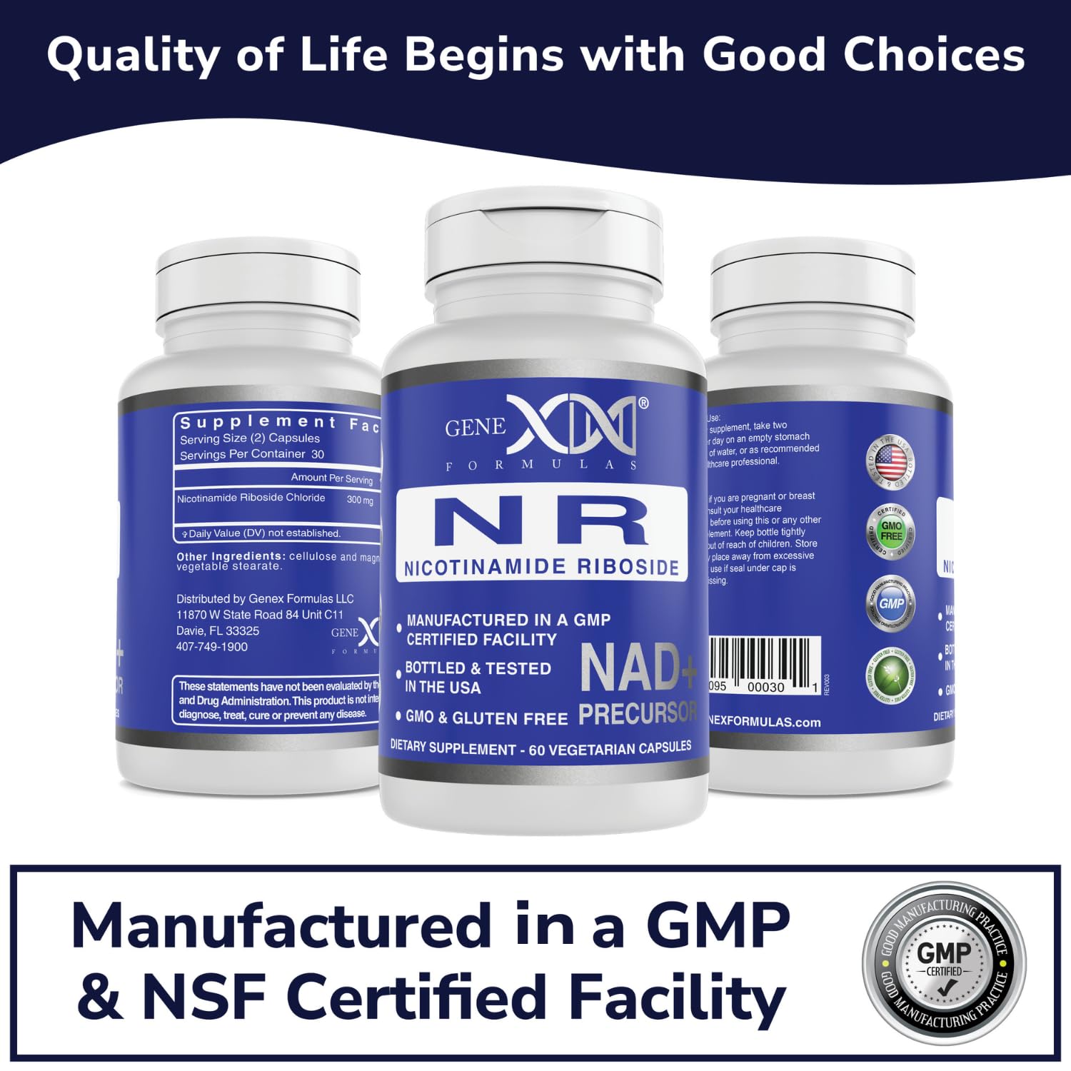 Foto 8 pulgar | Suplemento Genex Formulas NR Riboside de Nicotinamida 300 mg 3 Frascos - Venta Internacional