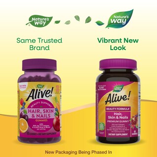 Foto 2 | Gomitas para Cabello Piel Y Uñas Nature's Way Alive! 60 Unidades - Venta Internacional