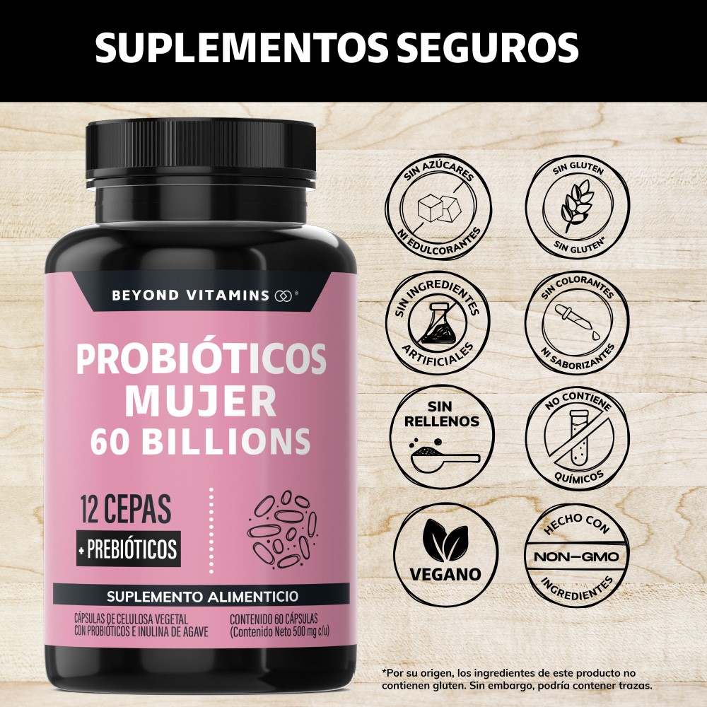 Foto 3 pulgar | Suplemento Alimenticio Probioticos Mujer 60 Billion + Prebióticos Beyond Vitamins 60 Cápsulas