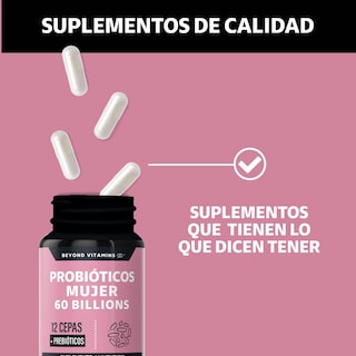 Foto 4 | Suplemento Alimenticio Probioticos Mujer 60 Billion + Prebióticos Beyond Vitamins 60 Cápsulas