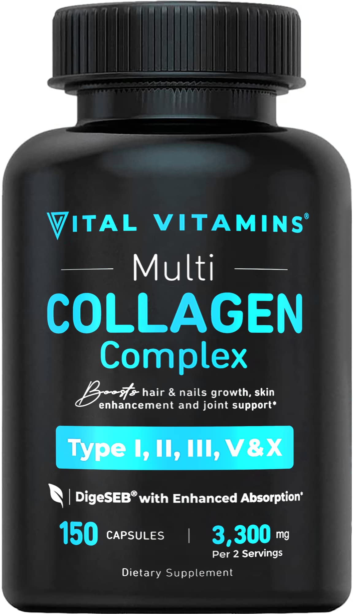 Foto 2 pulgar | Suplemento Vital Vitamins de Colágeno Tipo I II III V X 150 Cápsulas - Venta Internacional